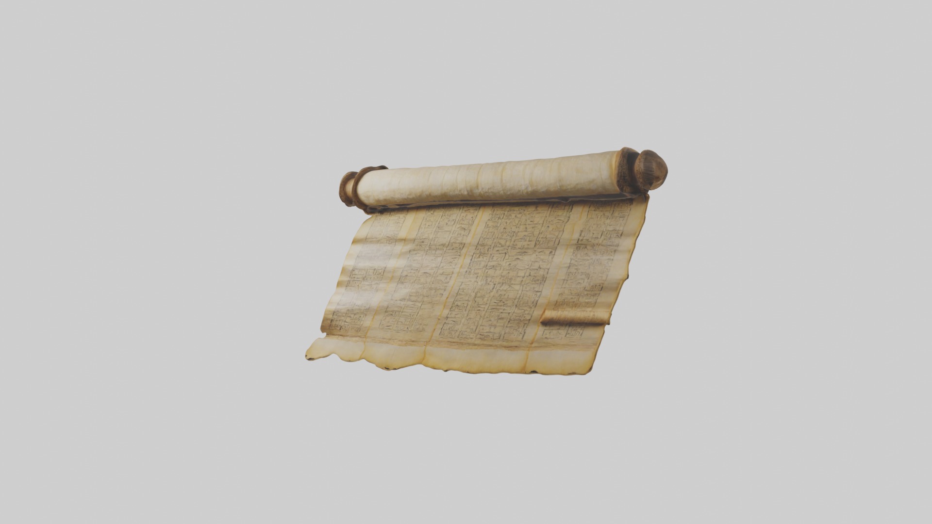 Papyrusscroll Model Low-poly 3D model_4