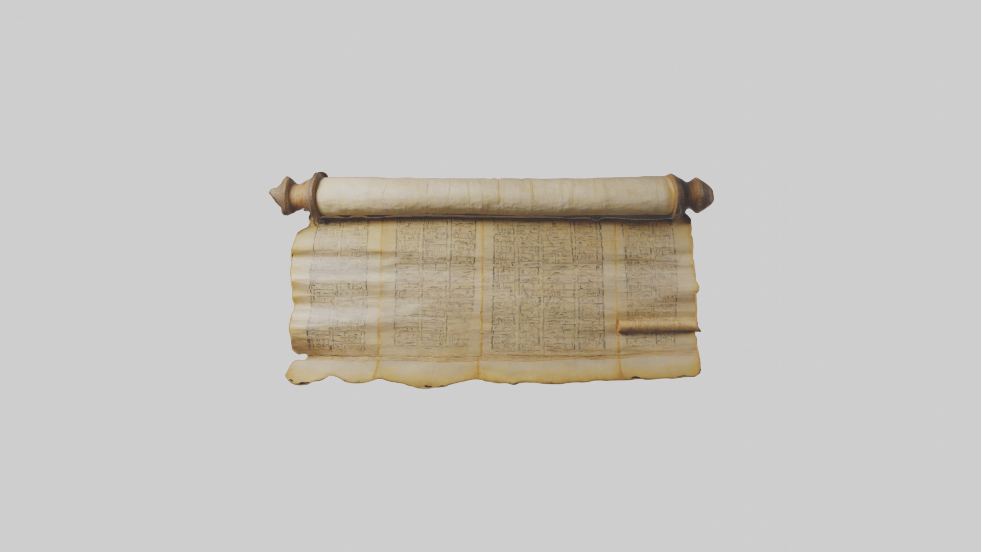 Papyrusscroll Model Low-poly 3D model_3