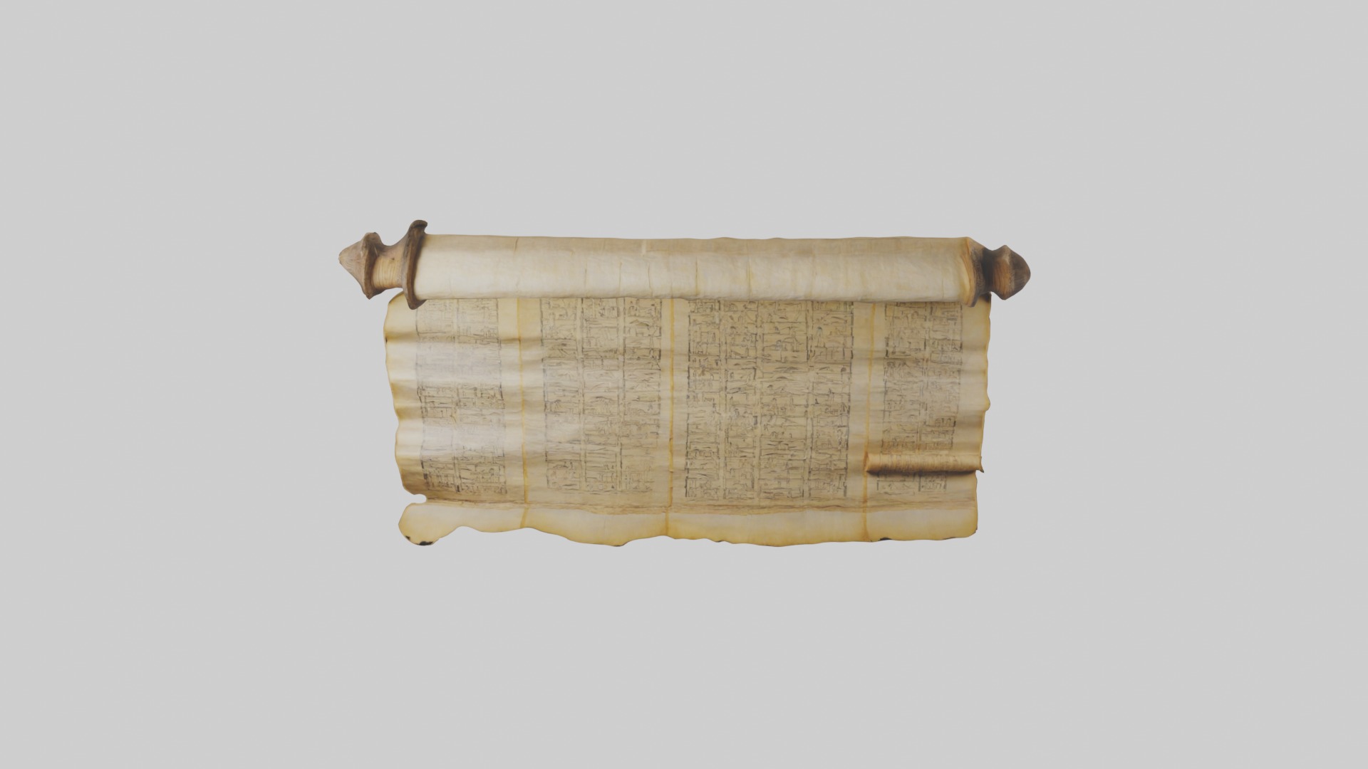 Papyrusscroll Model Low-poly 3D model_10