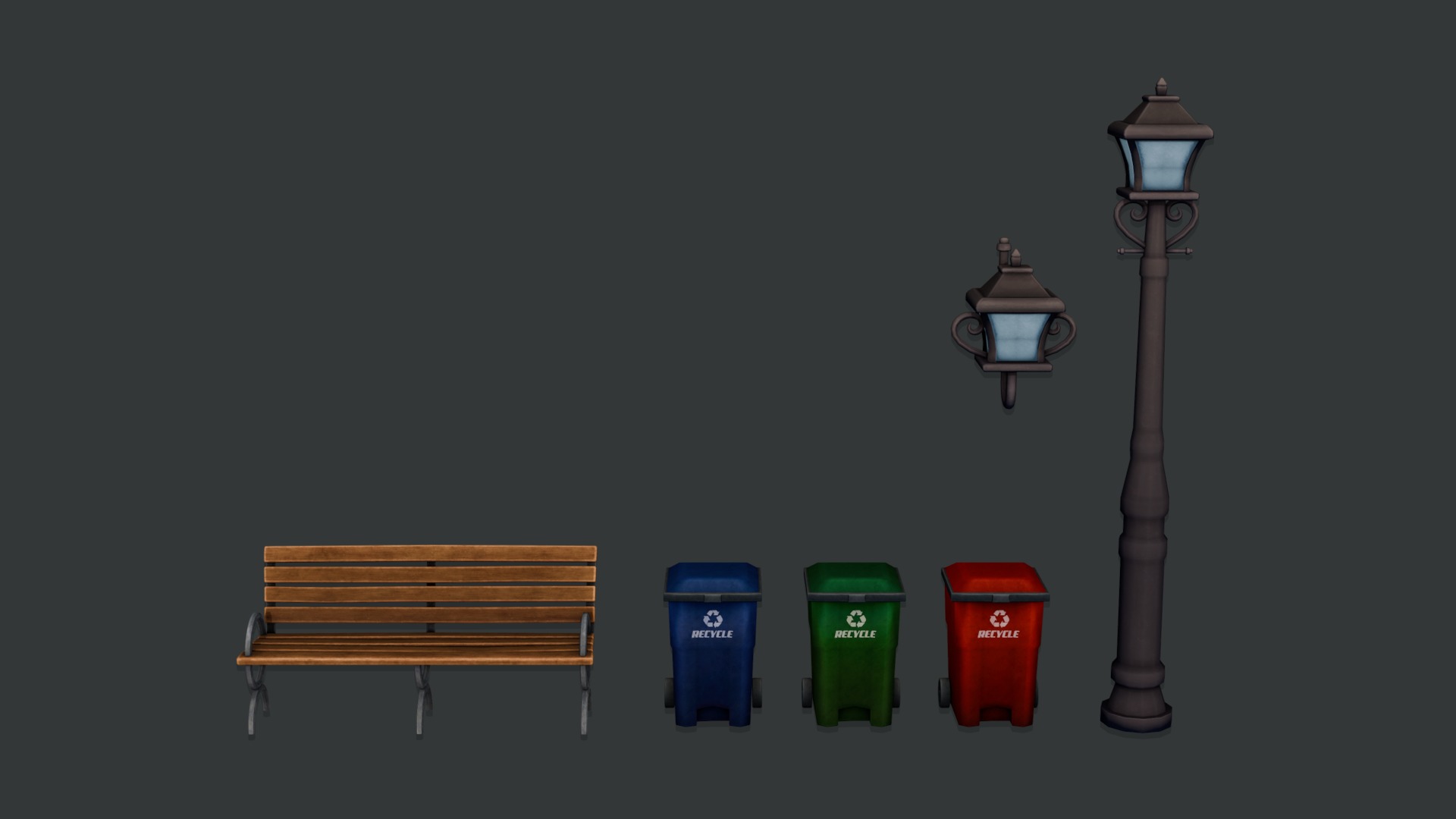 Street Props Set 3D model_1