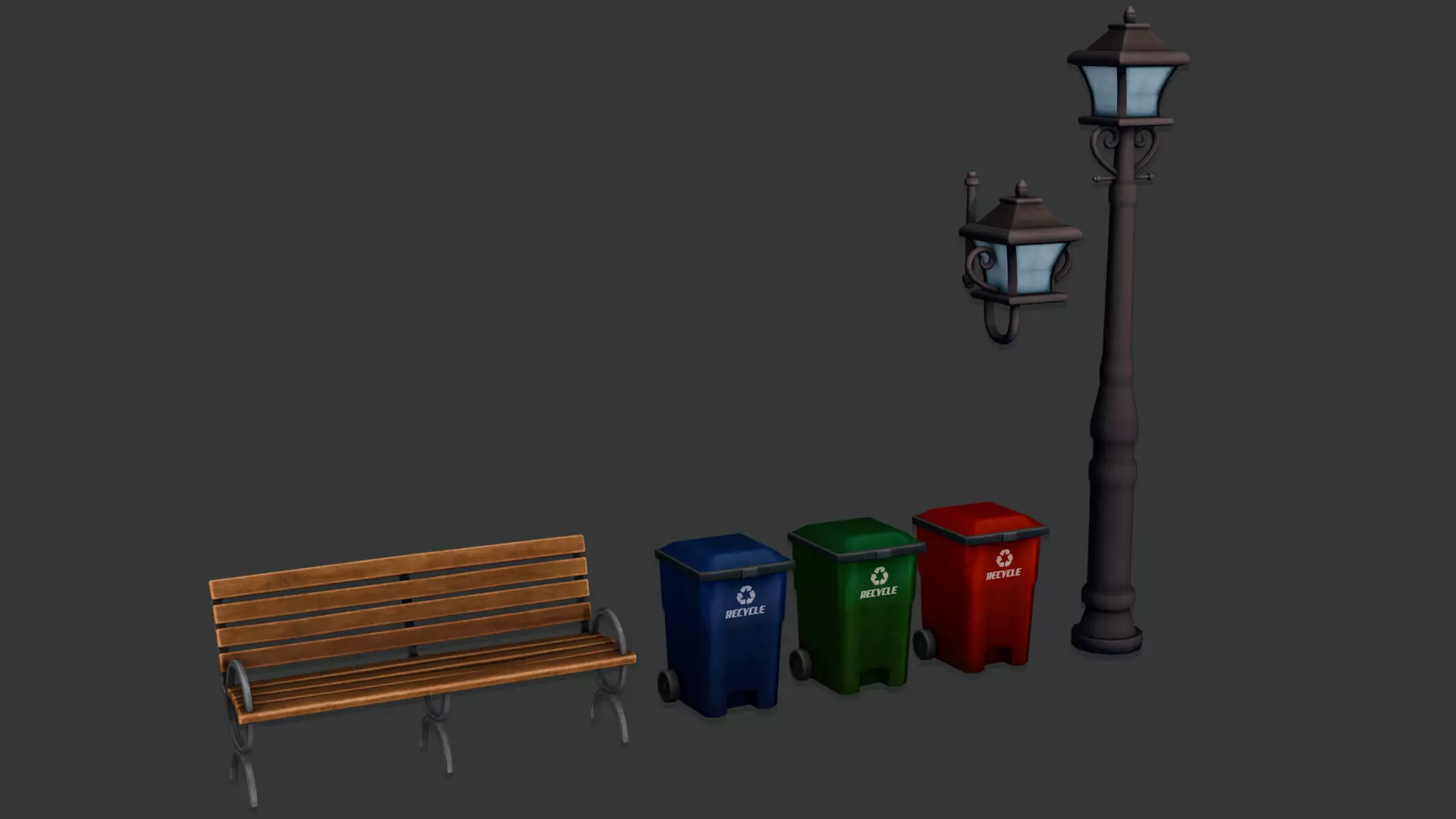 Street Props Set 3D model_0