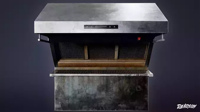 RESTAURANT - Kitchen Range Hood 03 - LOW POLY AND NANITE Low-poly 3D model