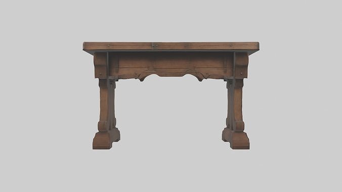 Medievaltable Model Low-poly 3D model