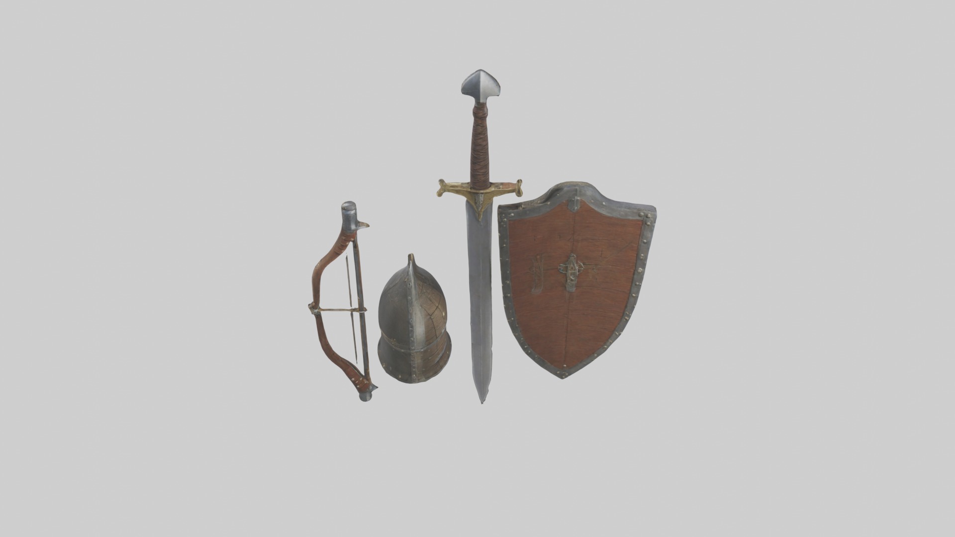 Medieval Weaponry Mod 1 Low-poly 3D model_9