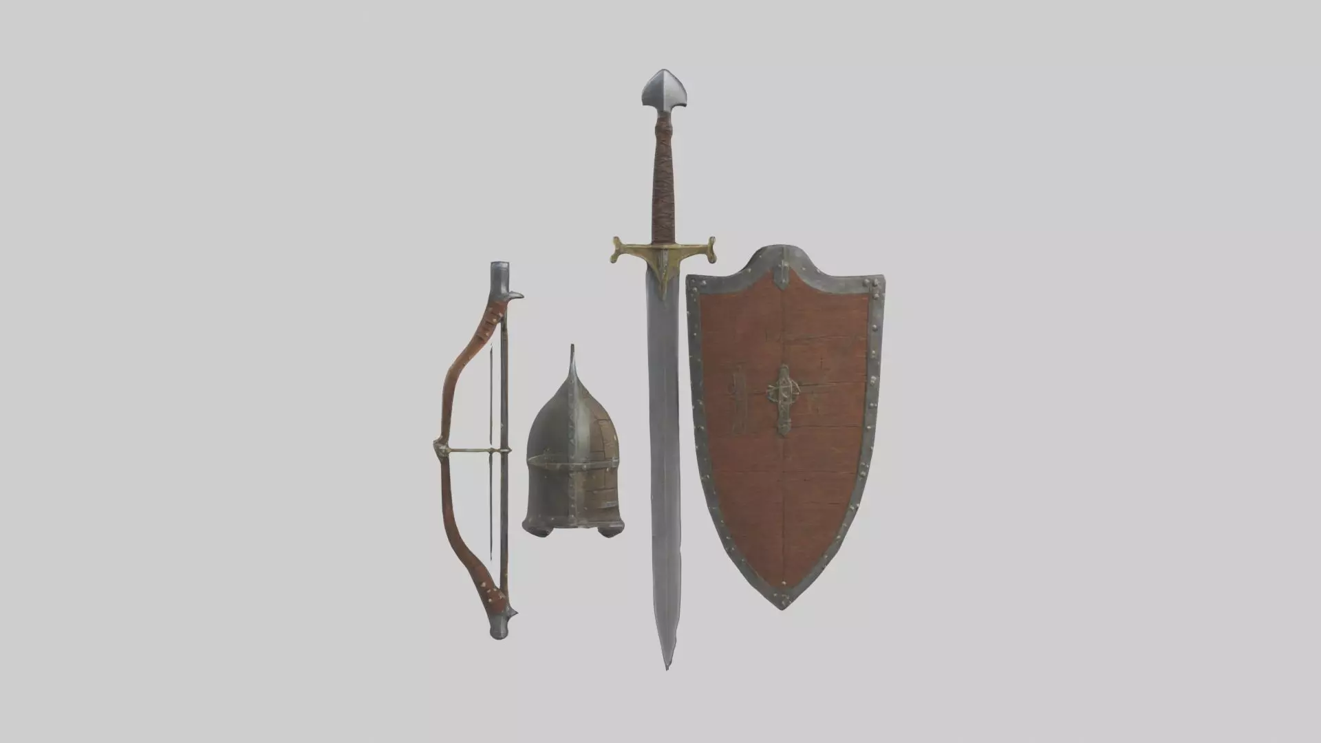 Medieval Weaponry Mod 1 Low-poly 3D model_0