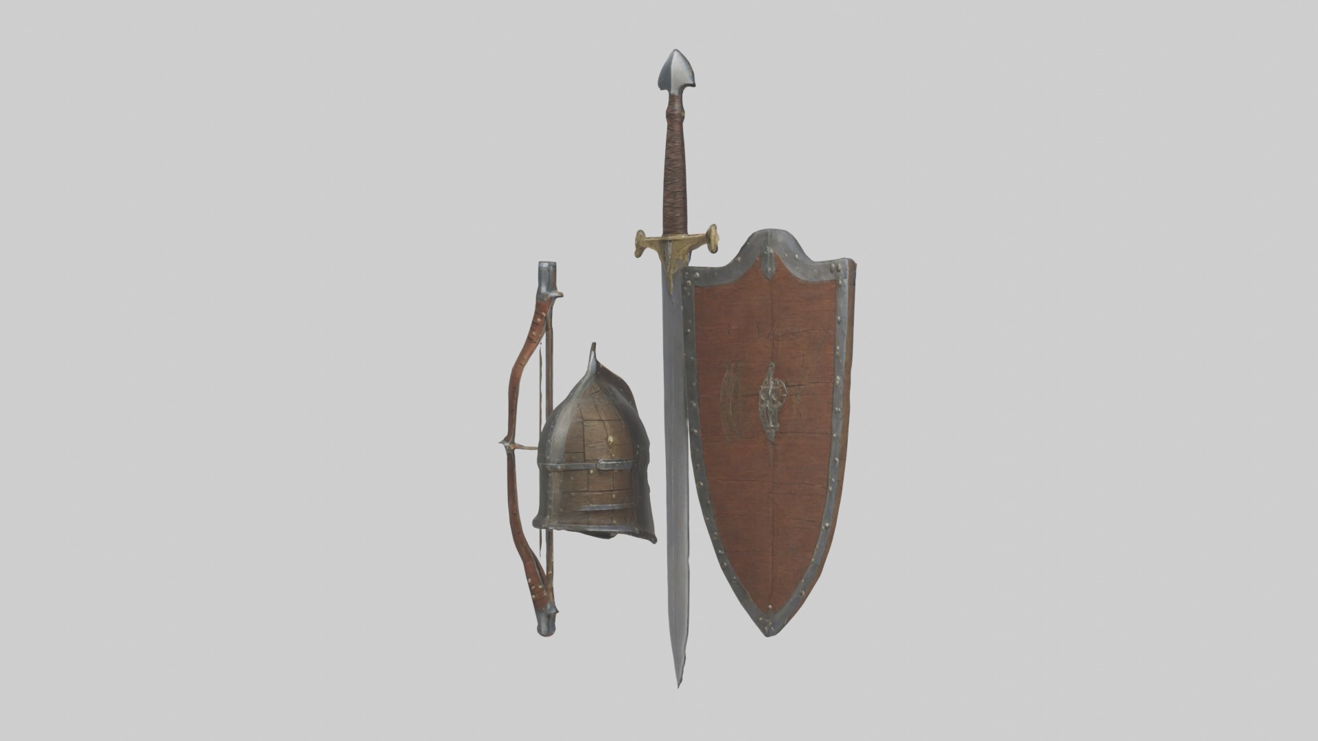 Medieval Weaponry Mod 1 Low-poly 3D model_2
