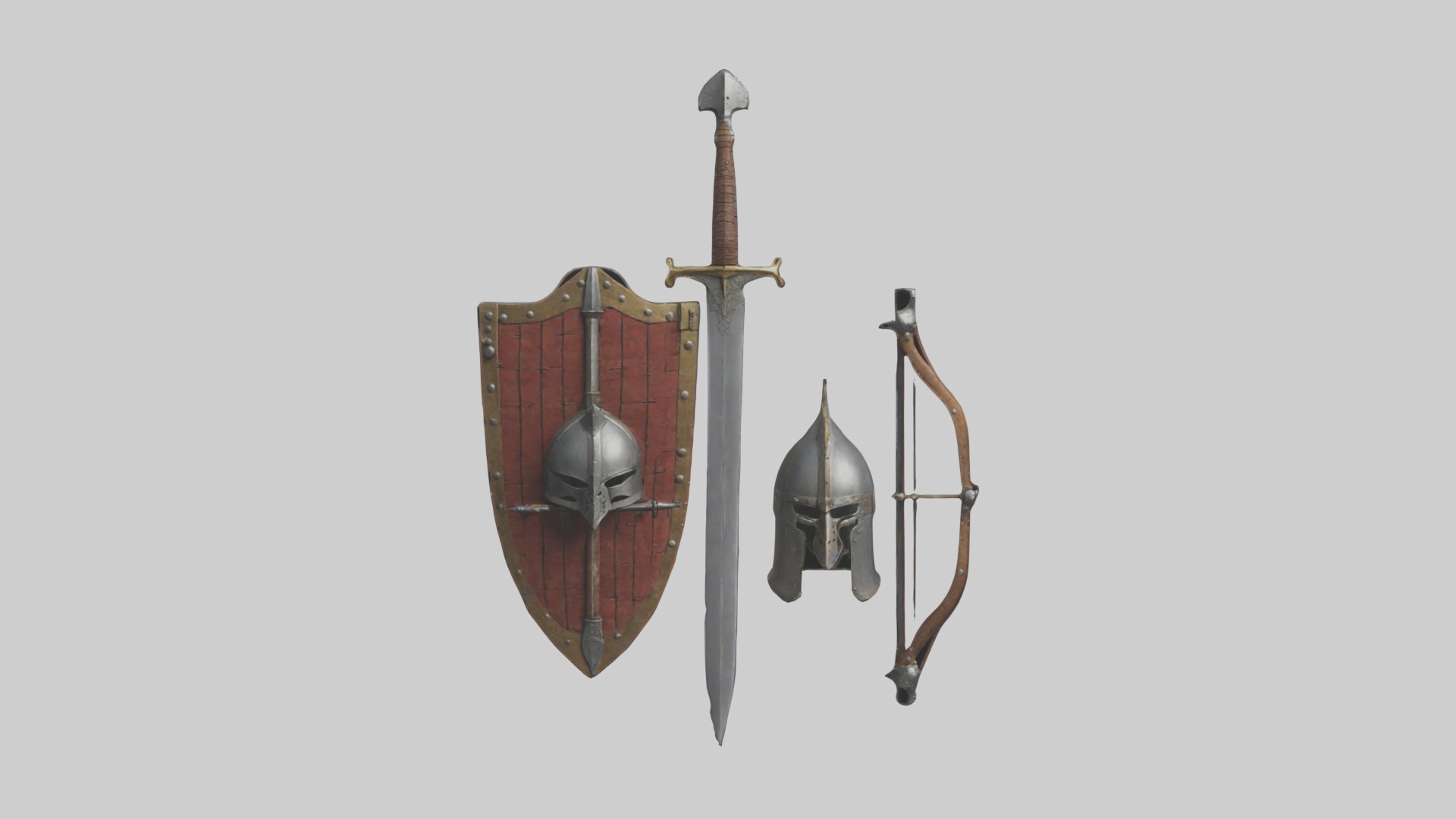 Medieval Weaponry Mod 1 Low-poly 3D model_3