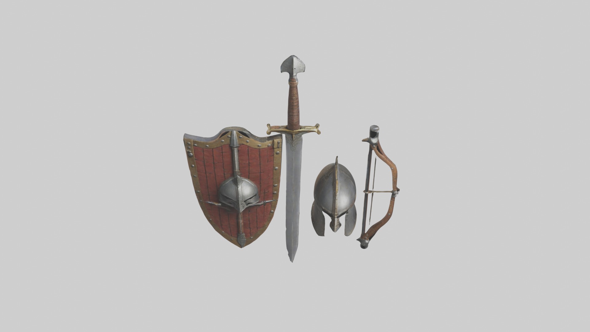 Medieval Weaponry Mod 1 Low-poly 3D model_10