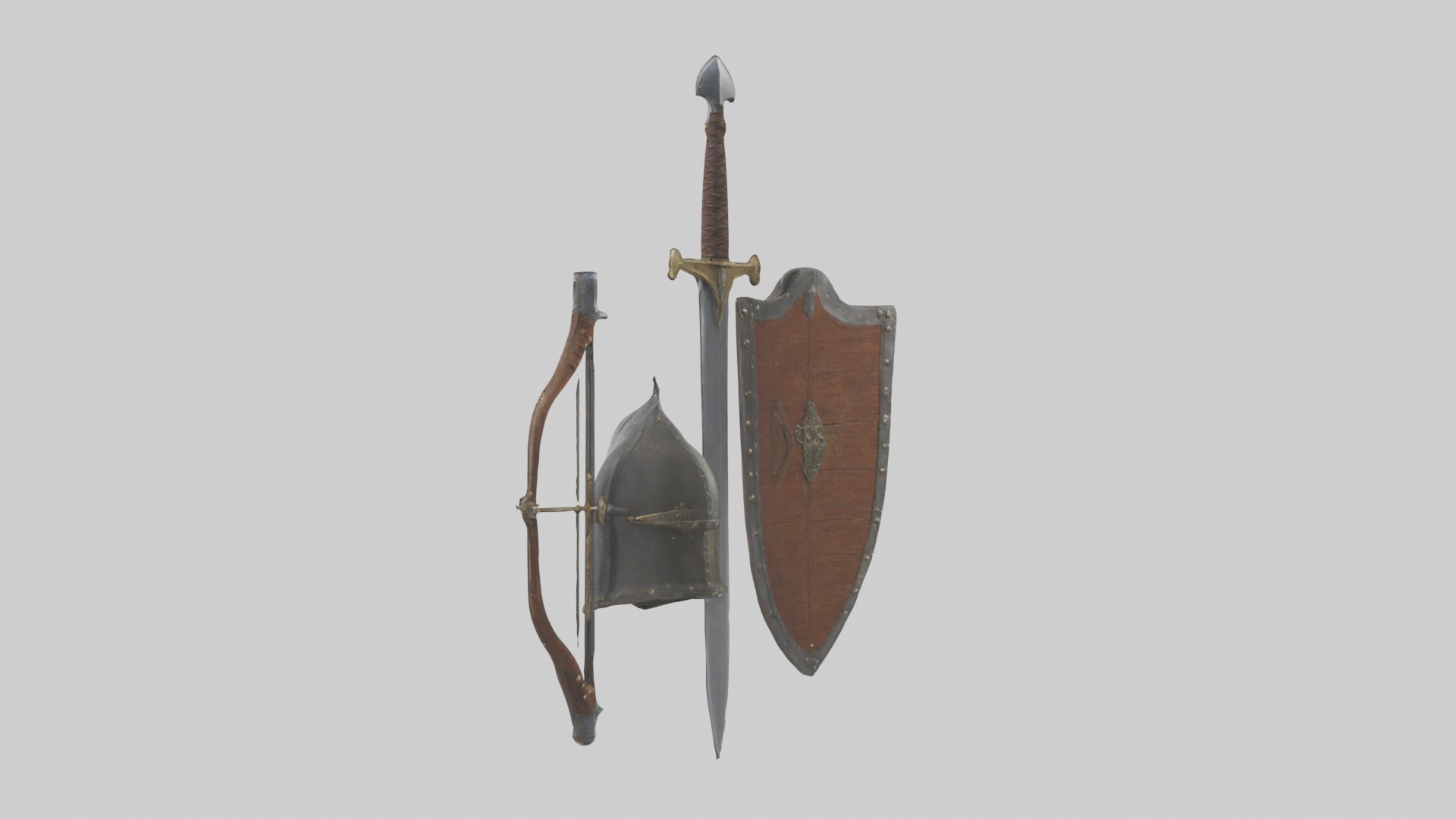 Medieval Weaponry Mod 1 Low-poly 3D model_1