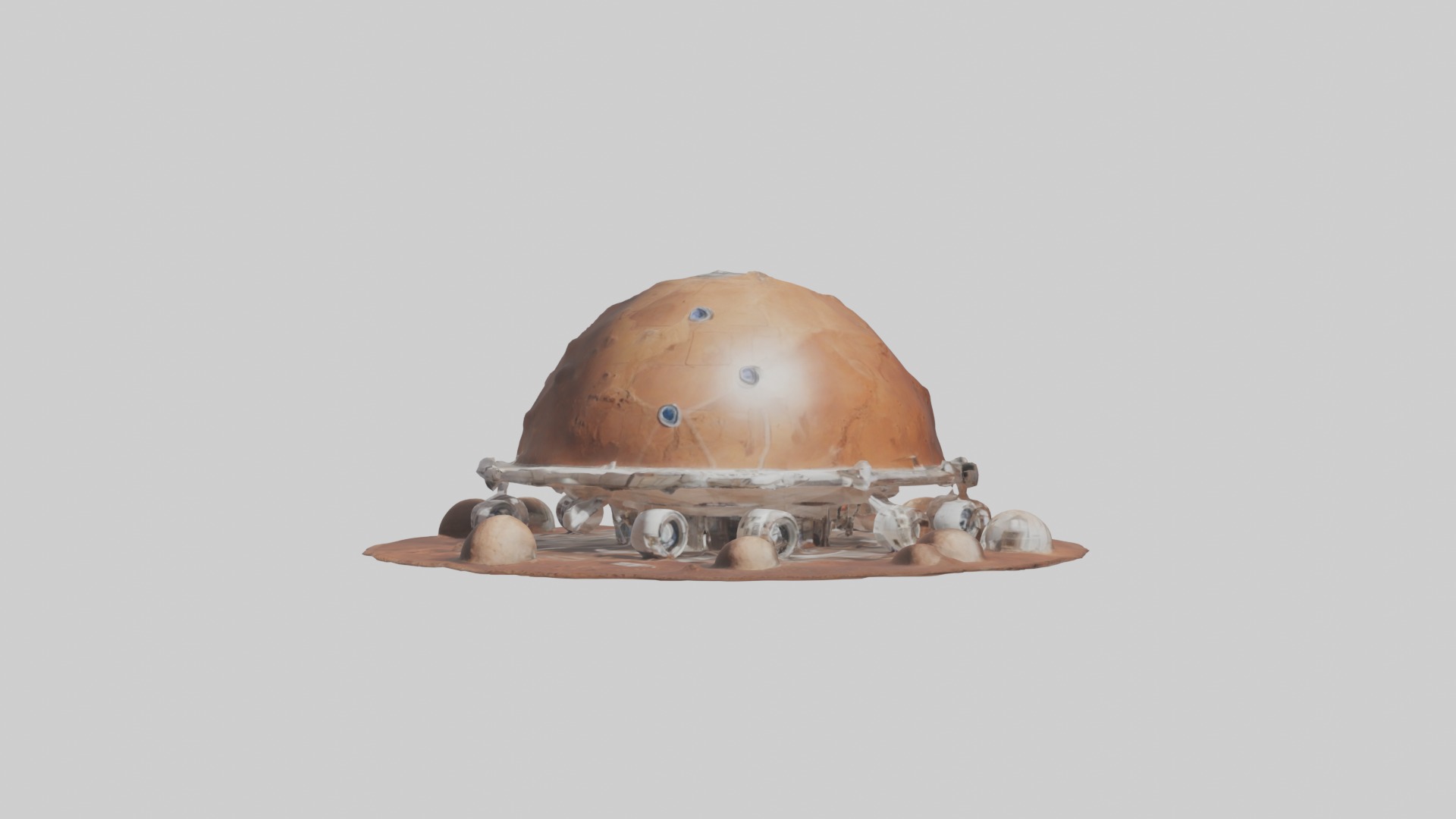 Mars Habitat Model 1 Low-poly 3D model_4