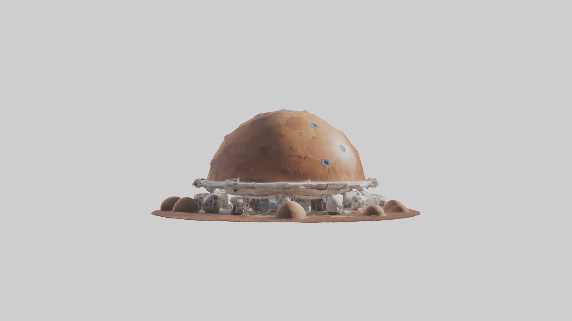Mars Habitat Model 1 Low-poly 3D model_3