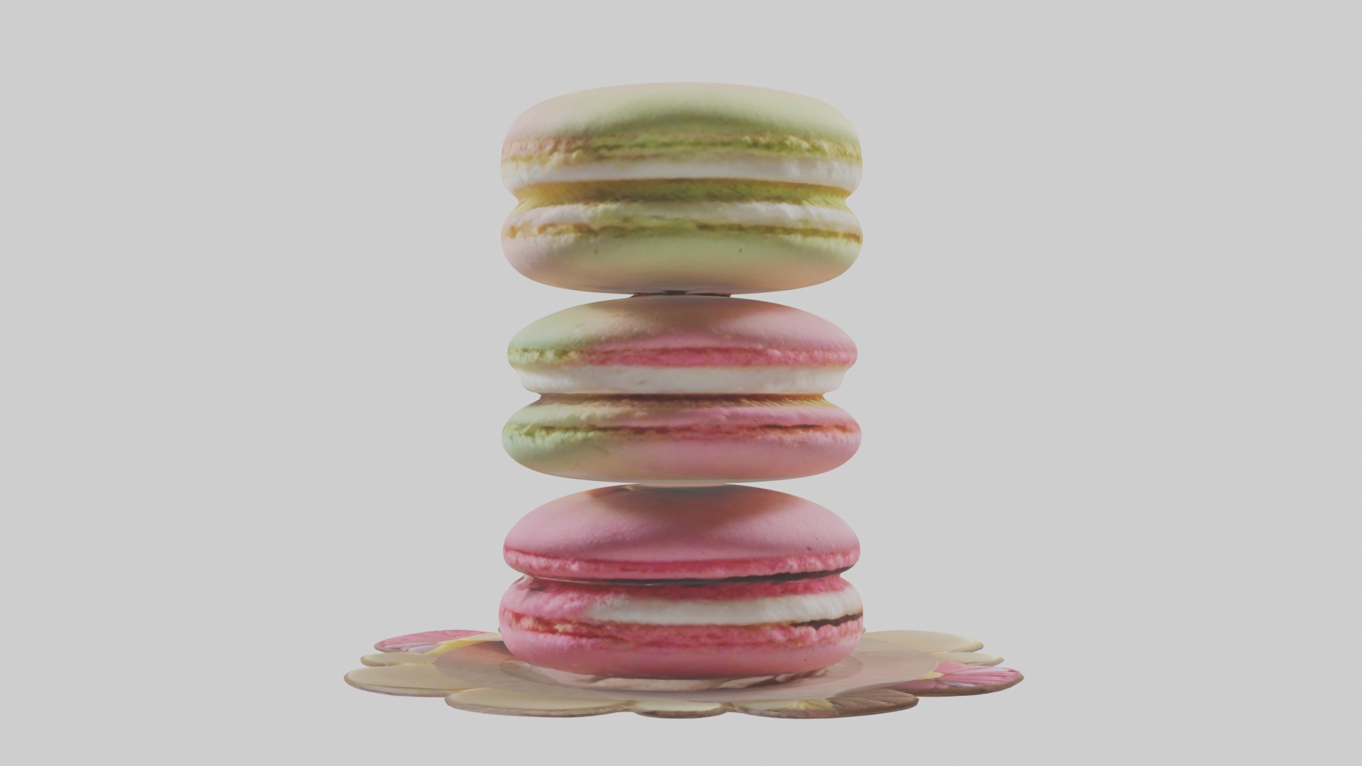 Macaron Model 1 Low-poly 3D model_1