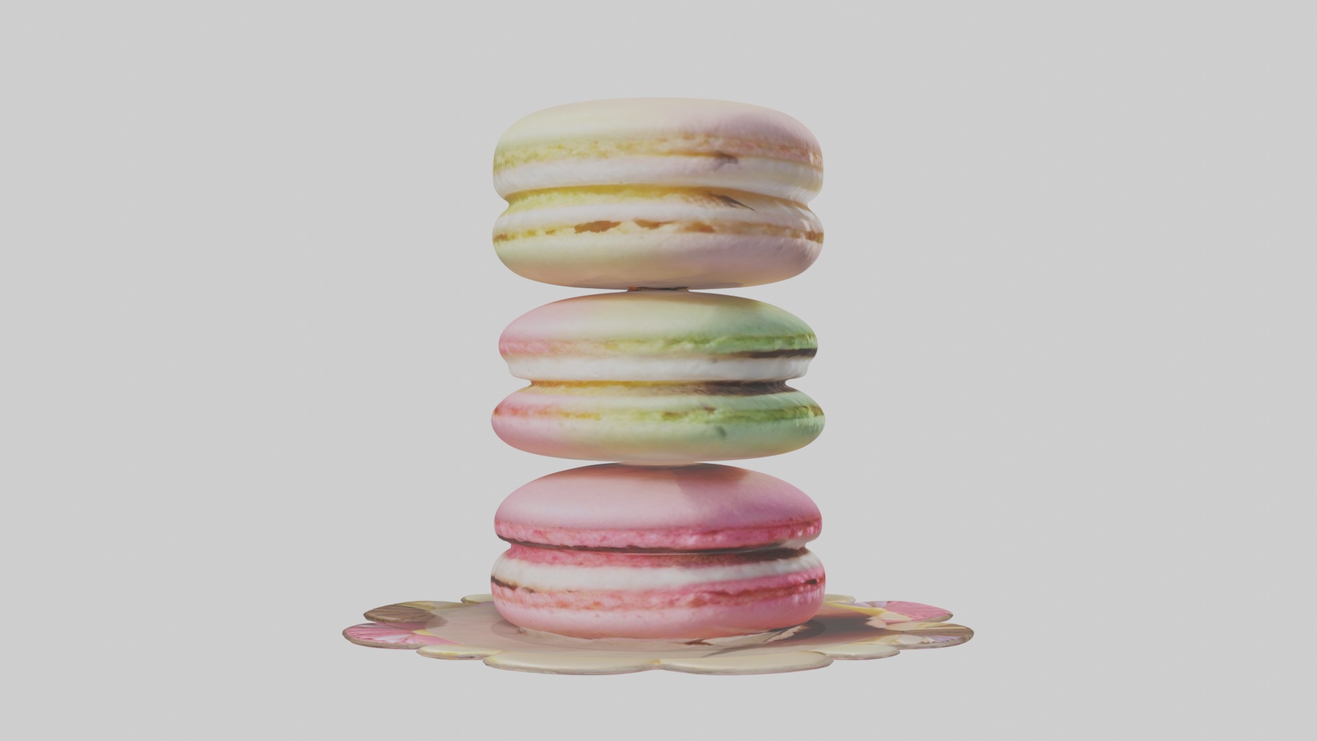 Macaron Model 1 Low-poly 3D model_7