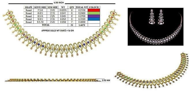 Gold Necklaces for women 3D model