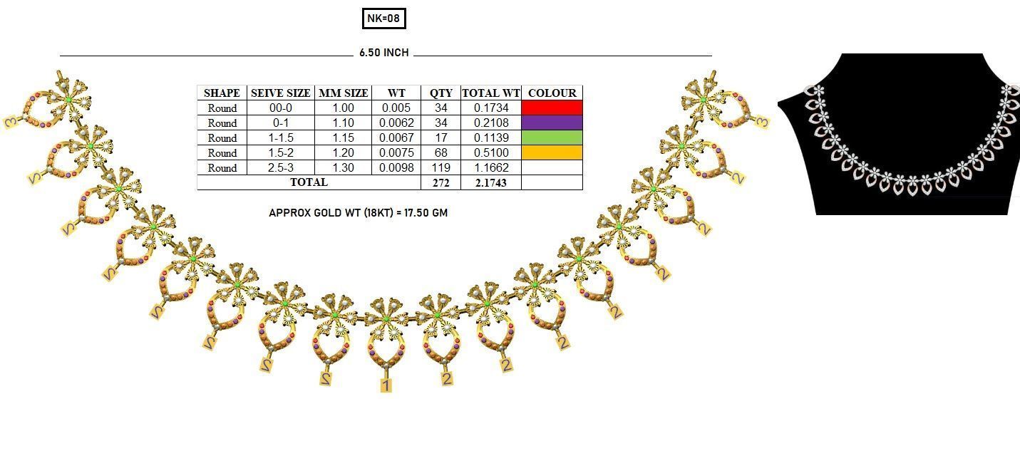 Gold Necklaces for women 3D model_1