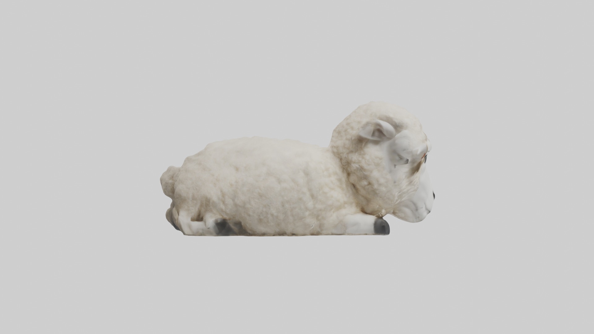 Lying Sheep Model 1 Low-poly 3D model_7