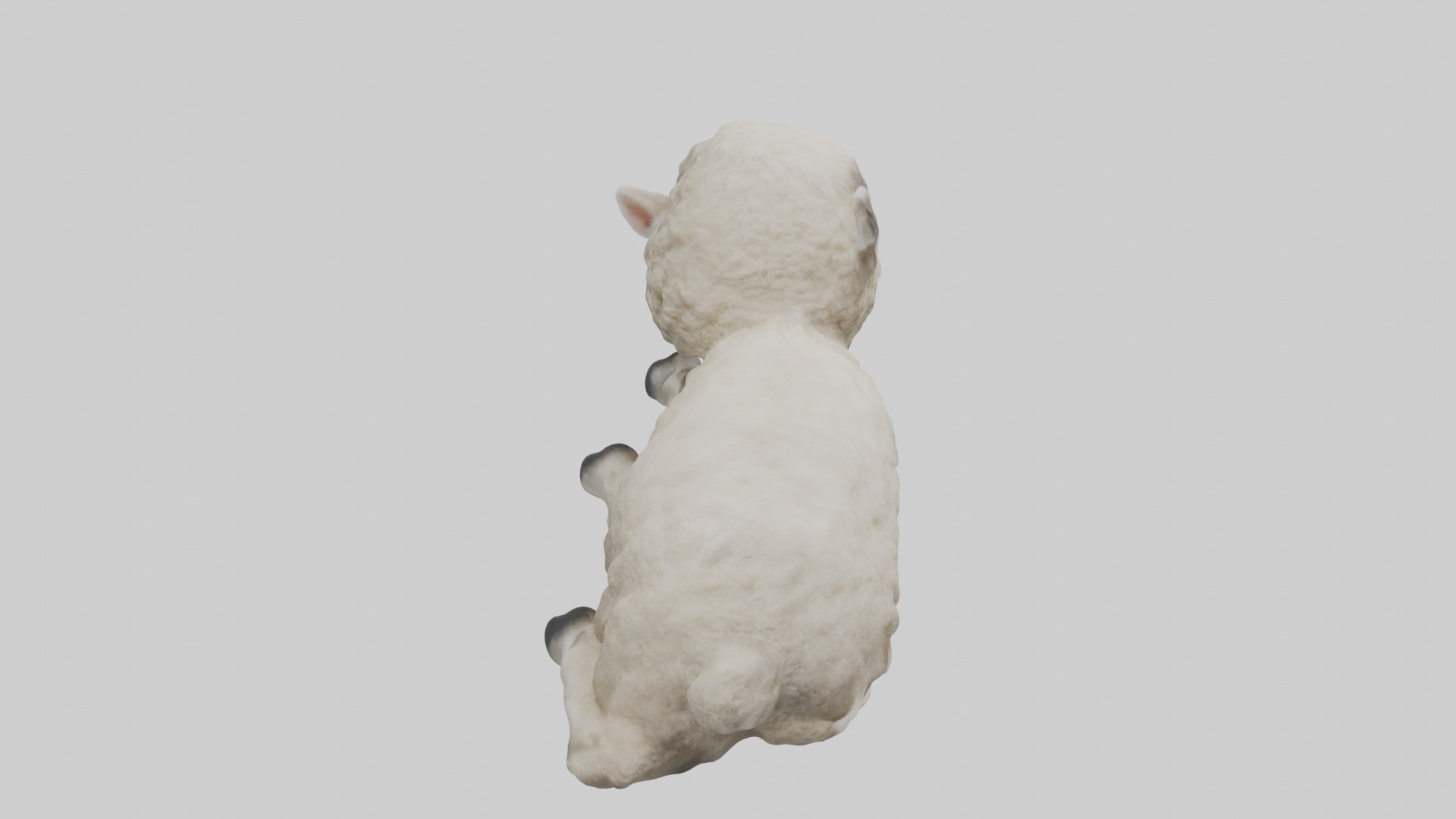 Lying Sheep Model 1 Low-poly 3D model_9