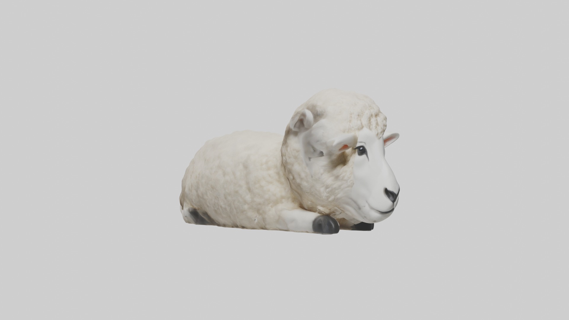 Lying Sheep Model 1 Low-poly 3D model_5