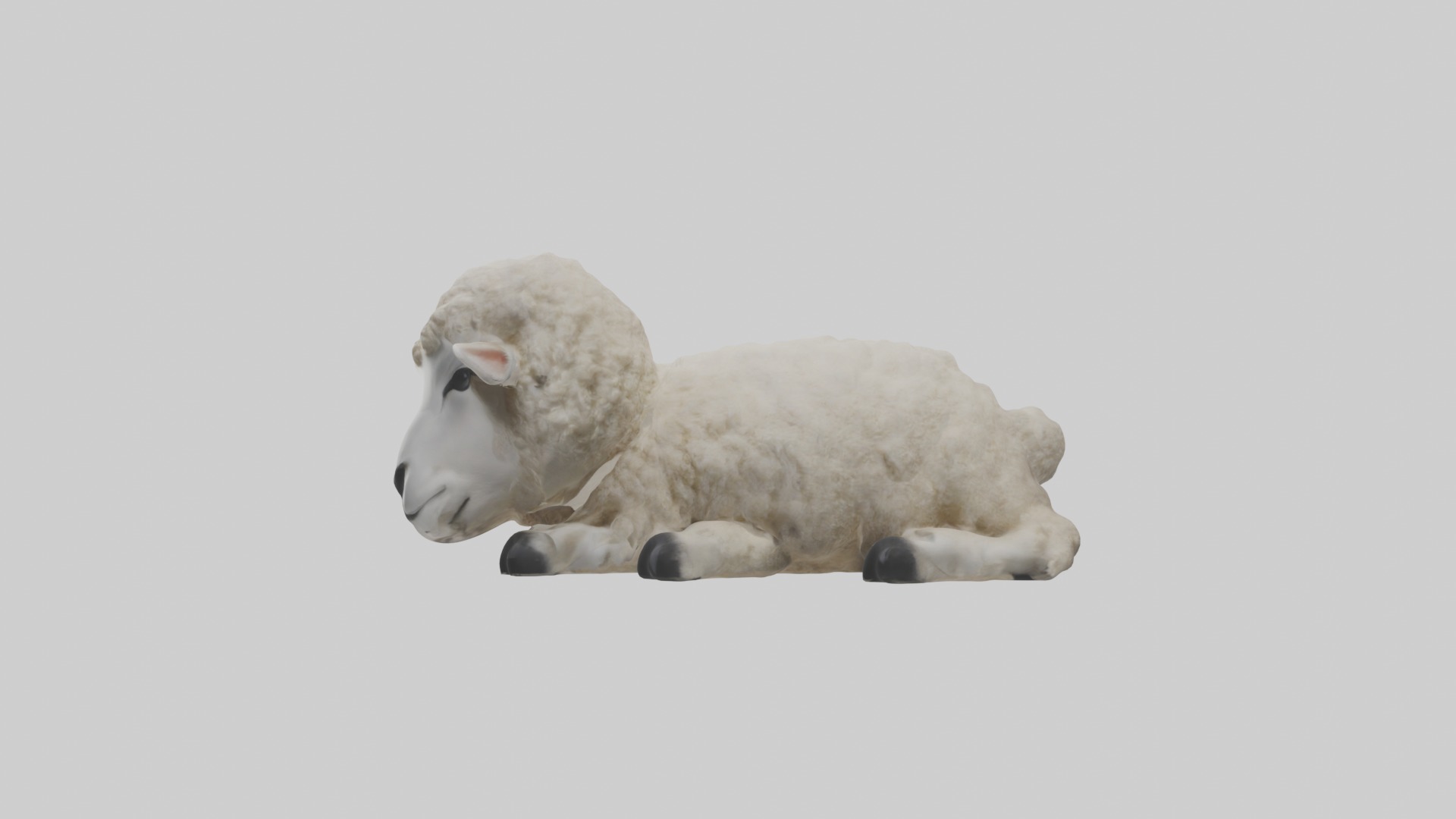 Lying Sheep Model 1 Low-poly 3D model_6
