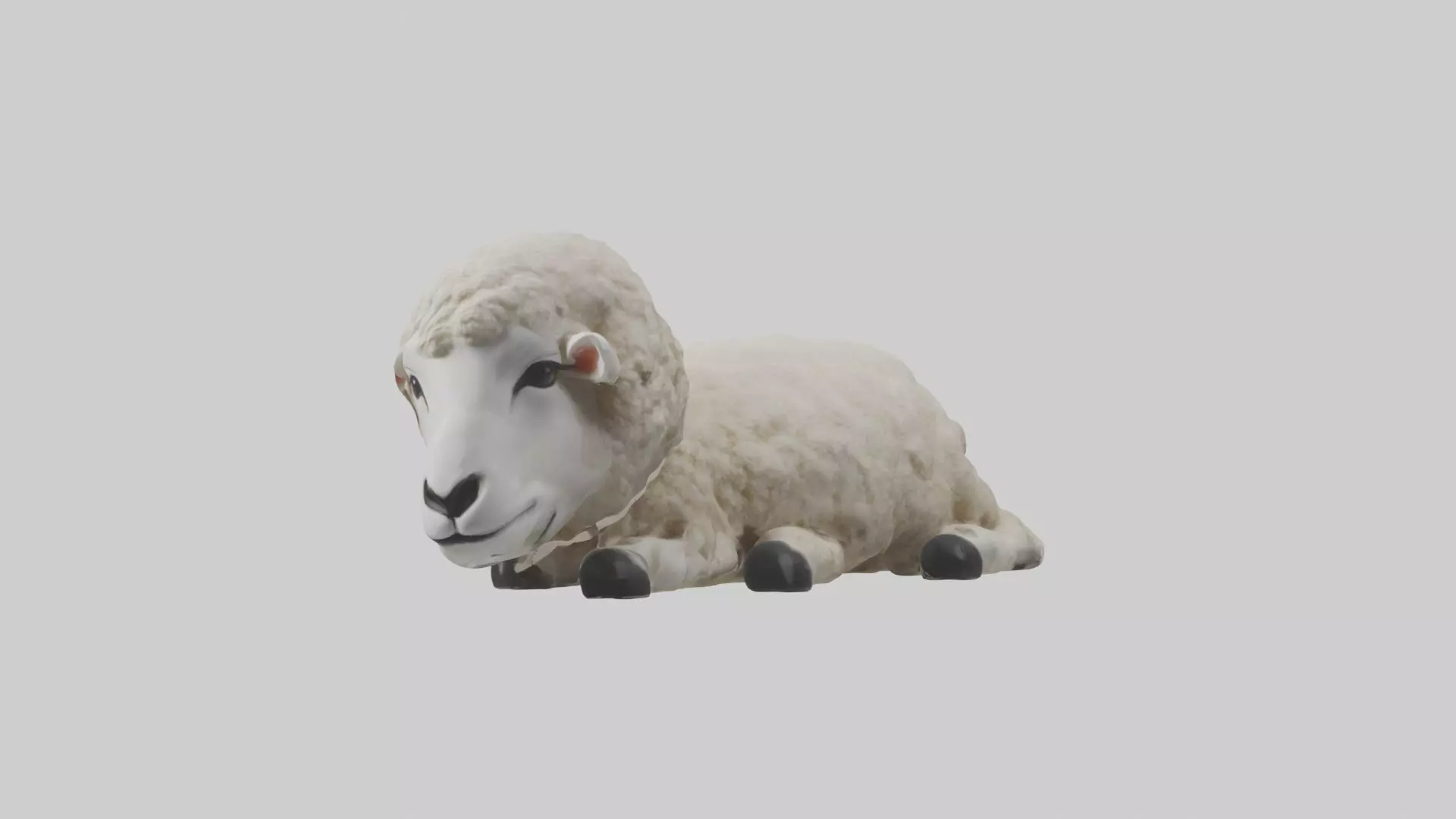 Lying Sheep Model 1 Low-poly 3D model_0