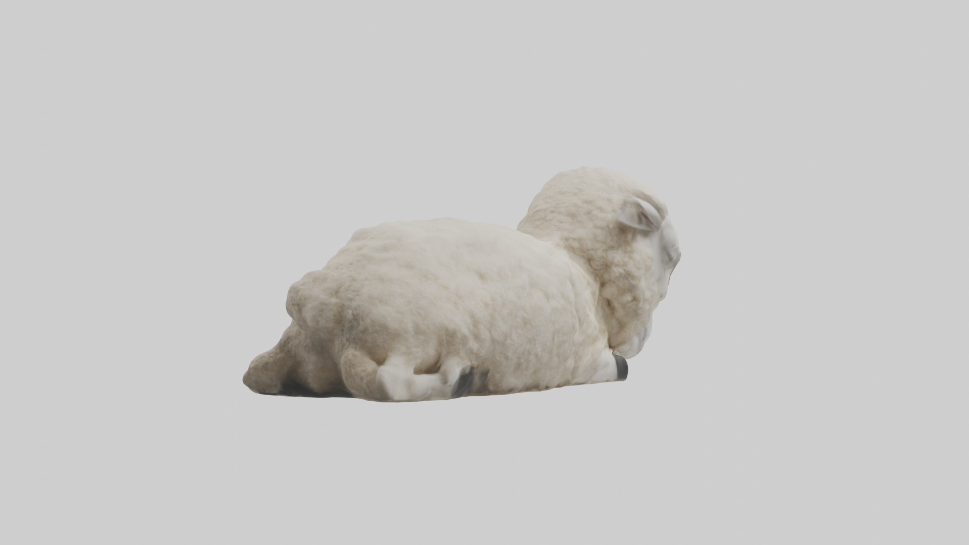 Lying Sheep Model 1 Low-poly 3D model_3