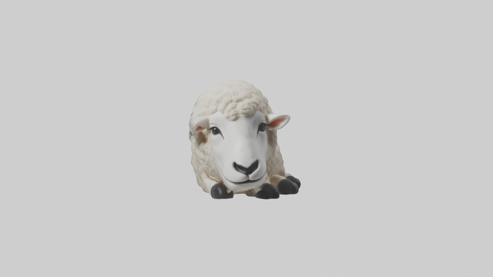 Lying Sheep Model 1 Low-poly 3D model_4