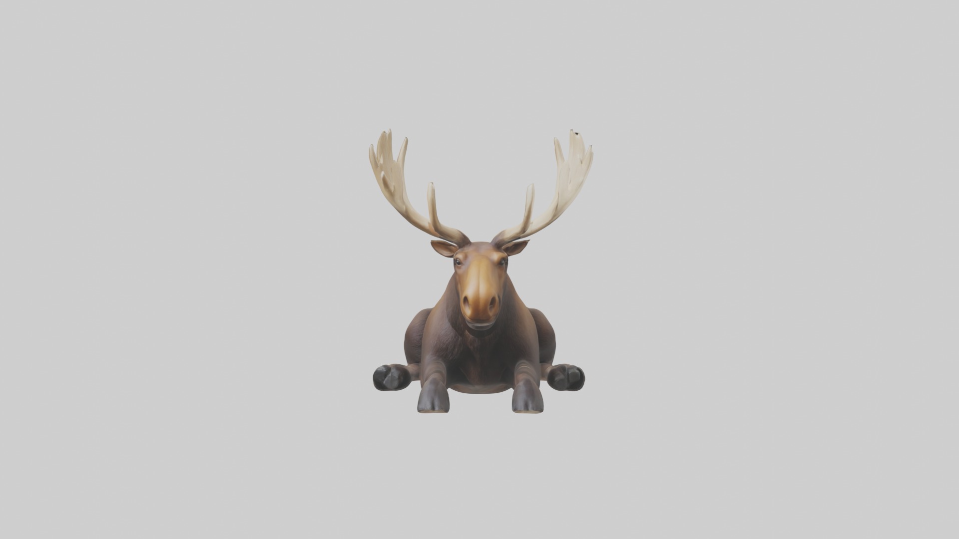 Lying Moose Model 1 Low-poly 3D model_4