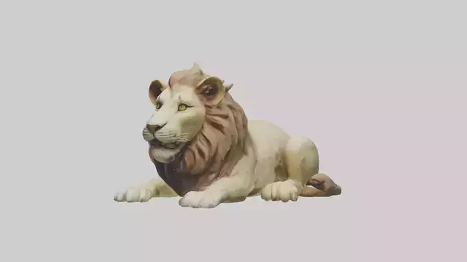 Lying Lion Model 1 Low-poly 3D model