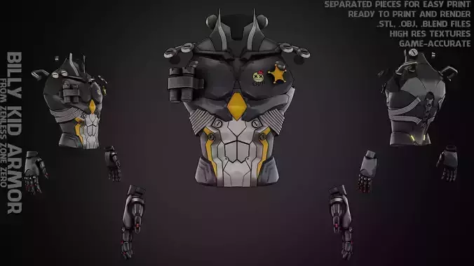 Zenless Zone Zero Billy Kid Armor for Cosplay 3D print model