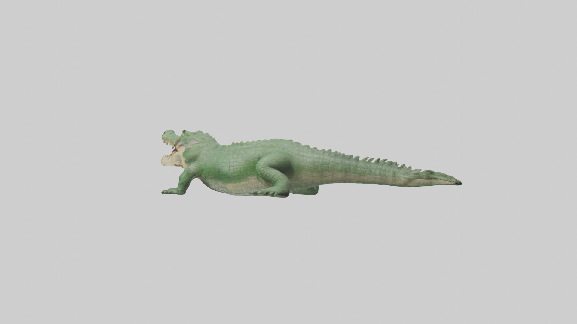 Lying Crocodile Model 1 Low-poly 3D model_2