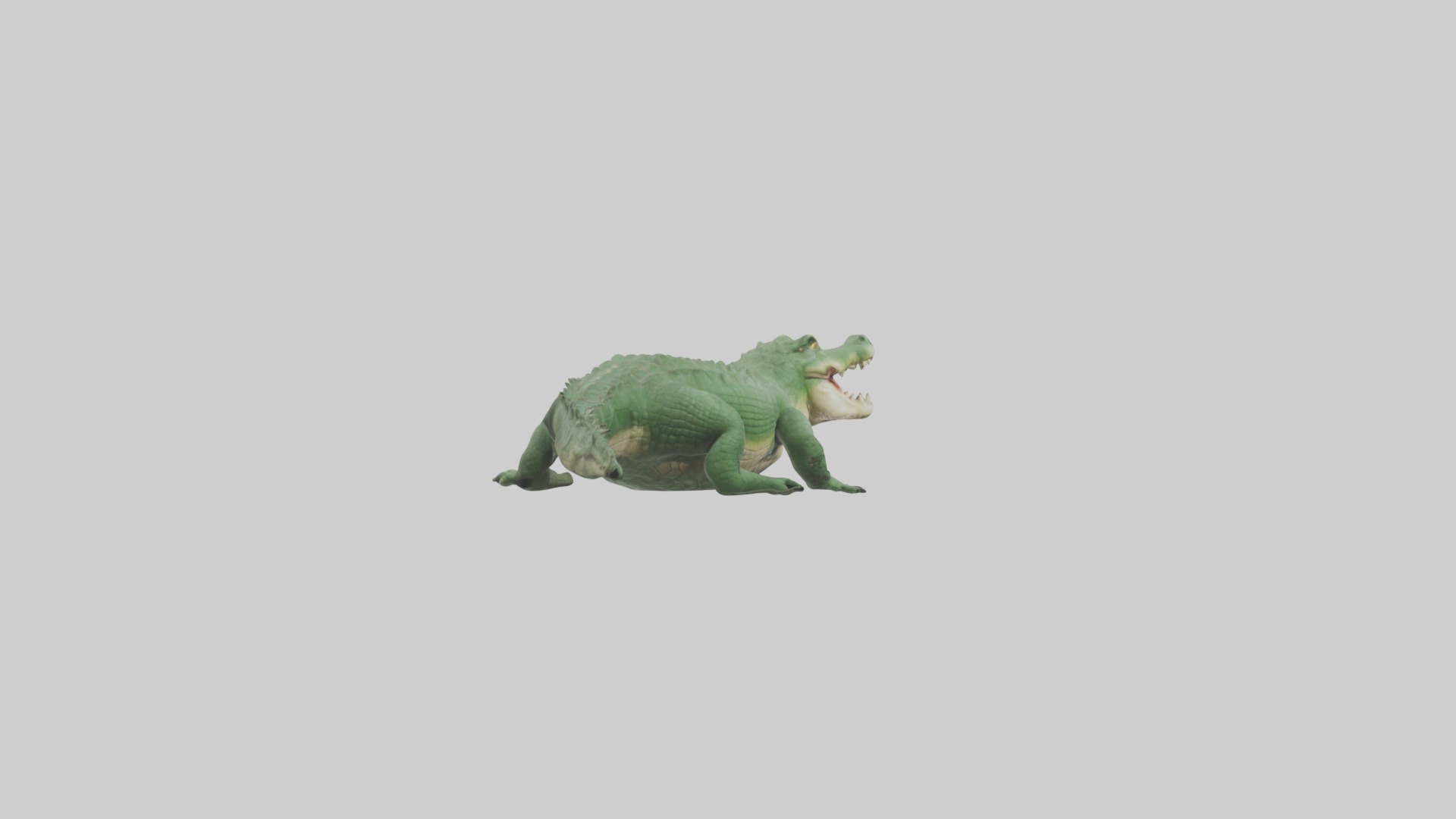 Lying Crocodile Model 1 Low-poly 3D model_4