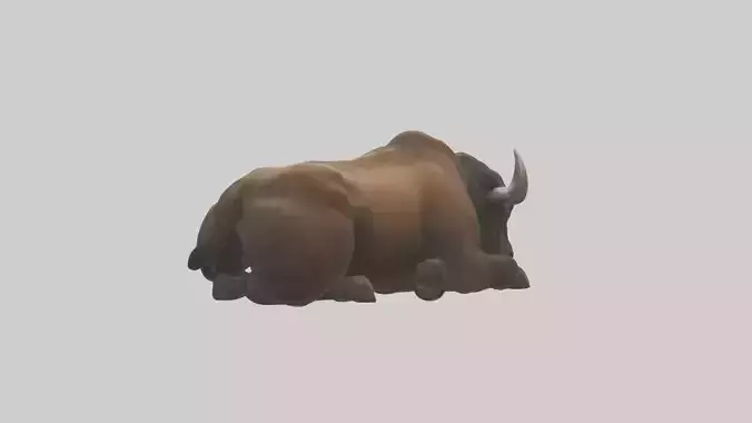 Lying Bison Model 1 Low-poly 3D model