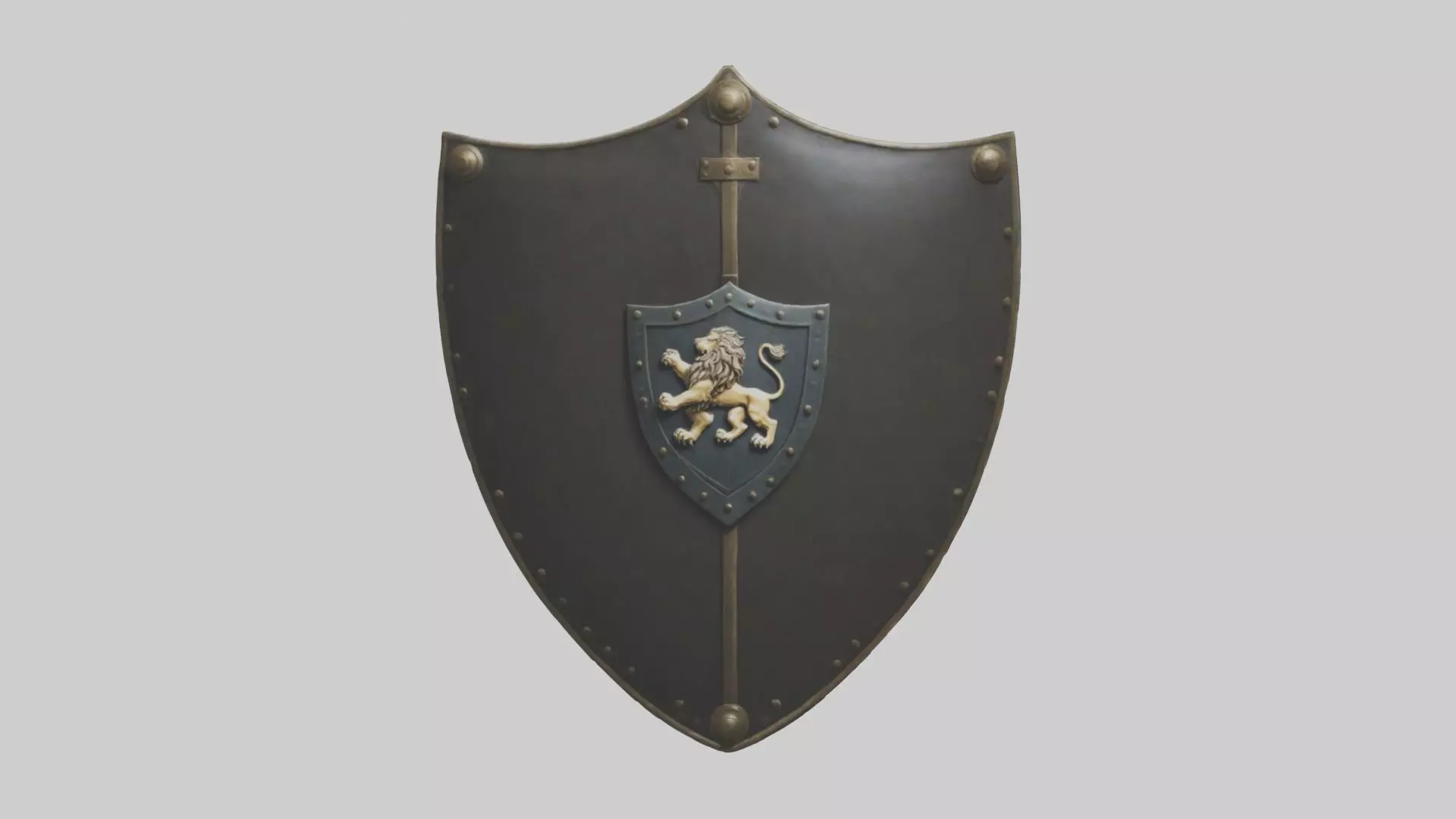 Lion Crest Shield 1 Low-poly 3D model_0