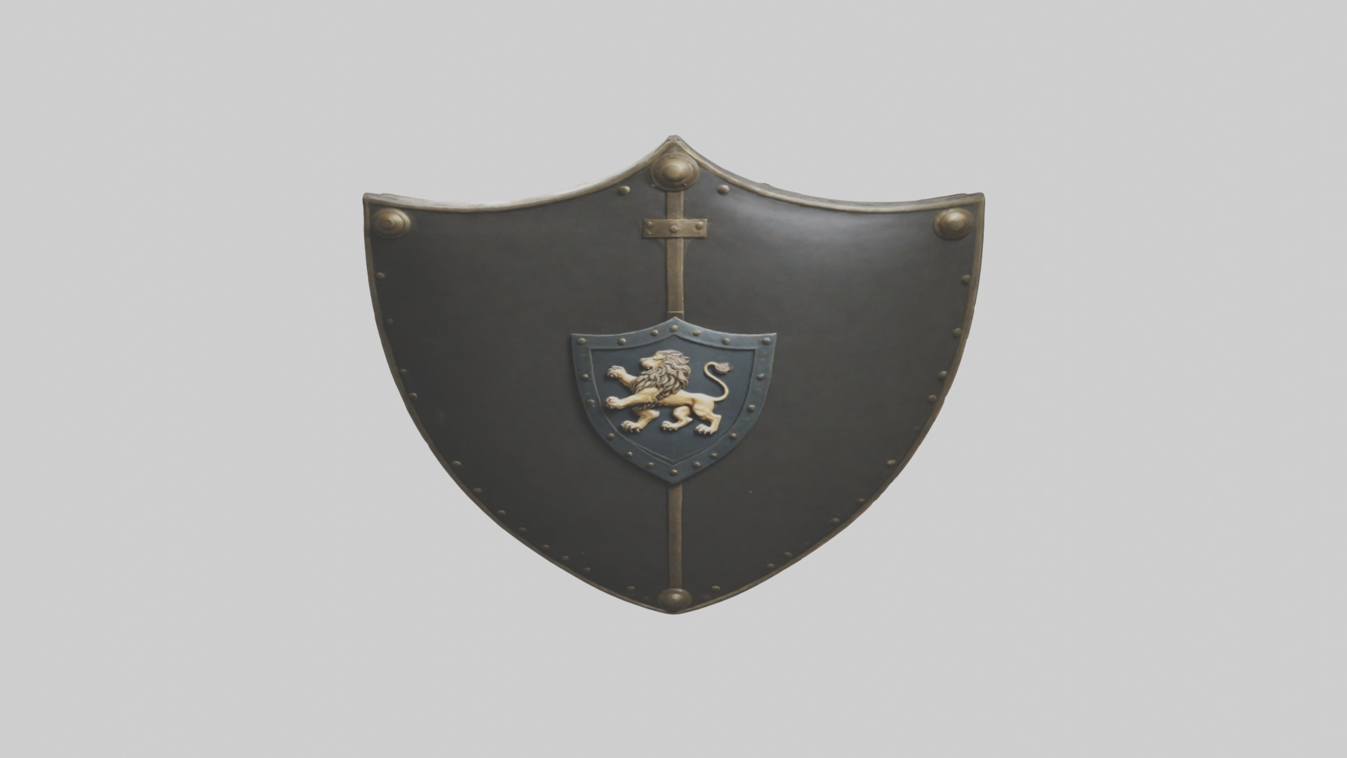 Lion Crest Shield 1 Low-poly 3D model_9