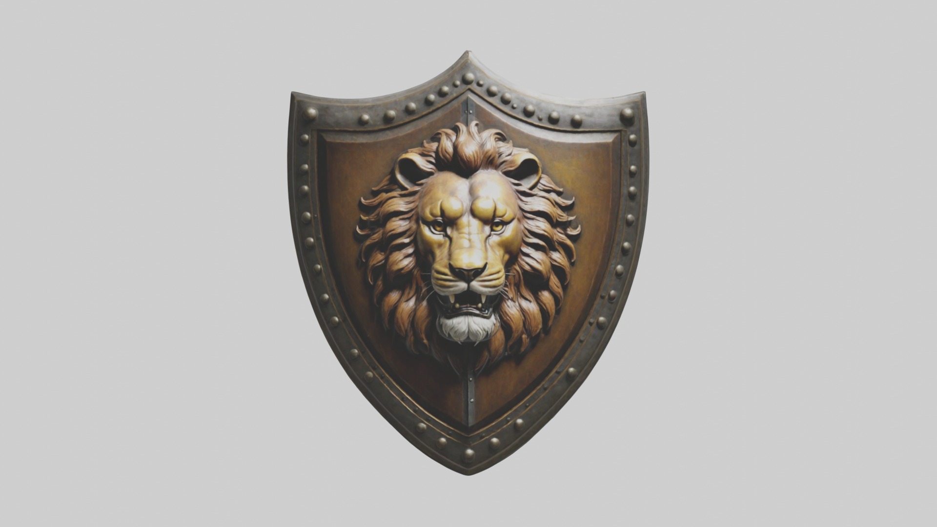 Lion Crest Shield 1 Low-poly 3D model_3