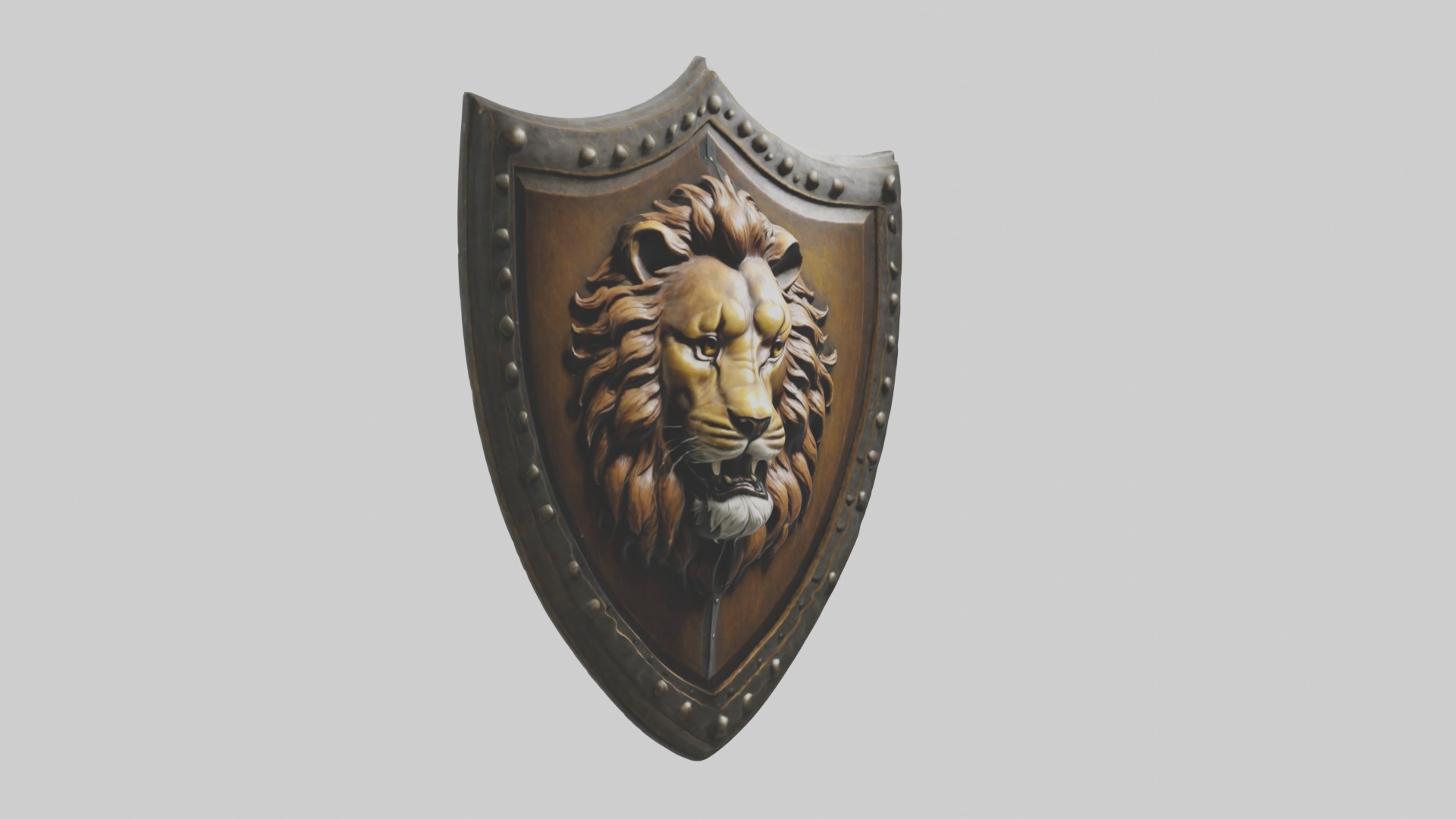 Lion Crest Shield 1 Low-poly 3D model_5