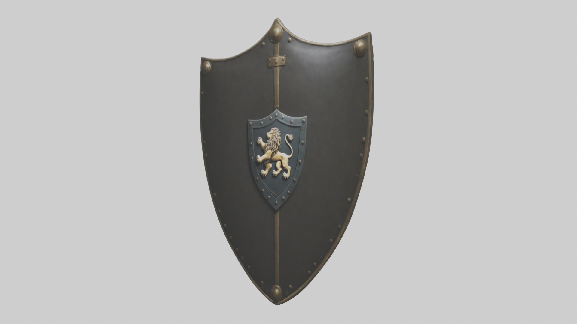 Lion Crest Shield 1 Low-poly 3D model_2