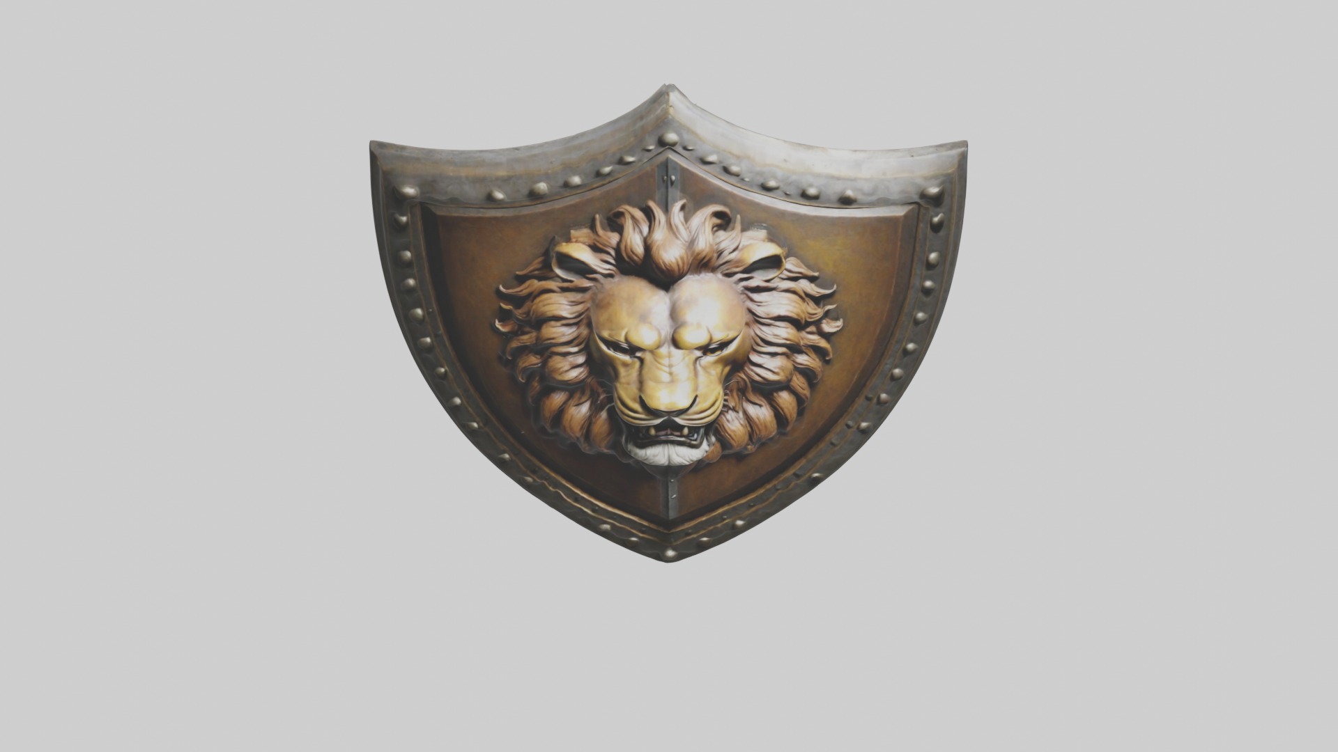 Lion Crest Shield 1 Low-poly 3D model_10