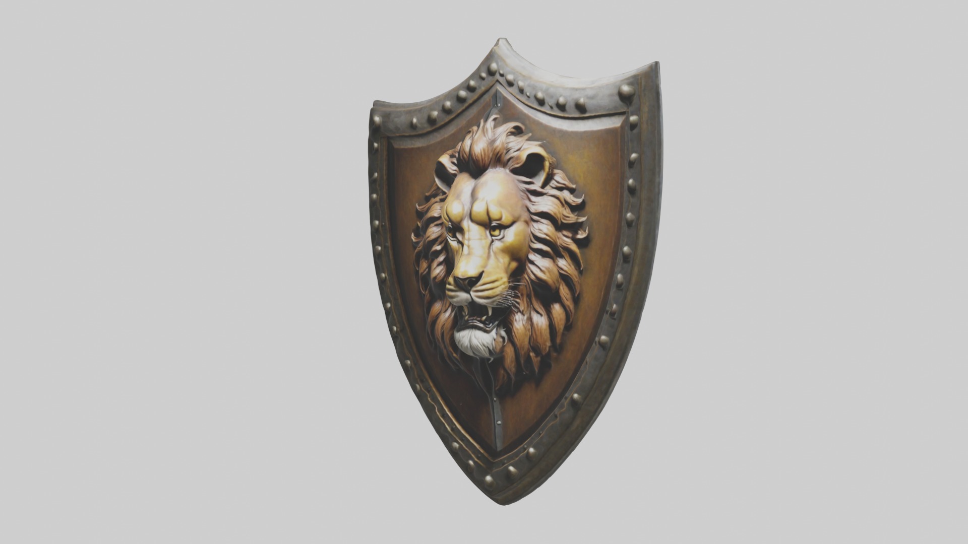 Lion Crest Shield 1 Low-poly 3D model_4