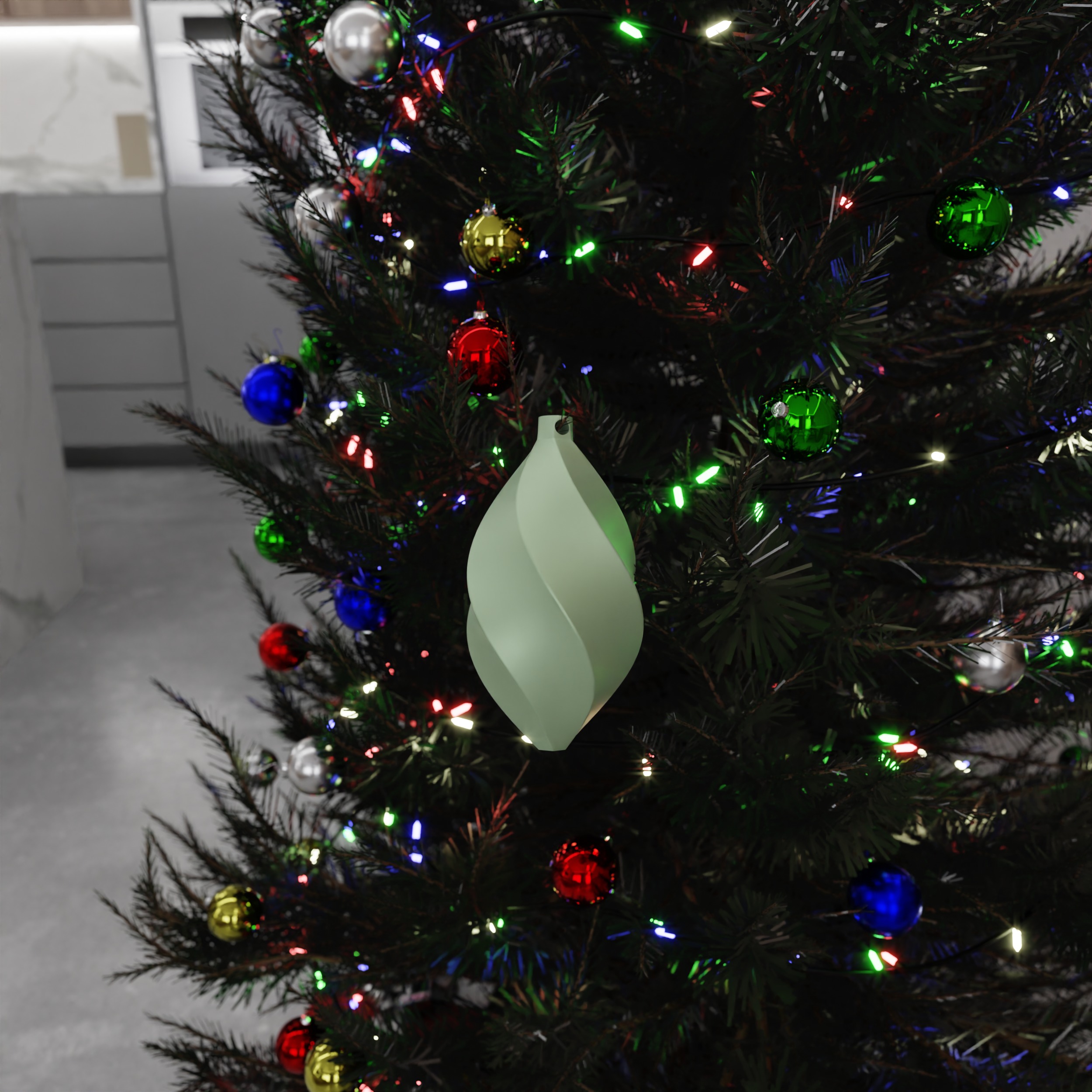 Twisted Tree Ornament - 204 3D print model_10