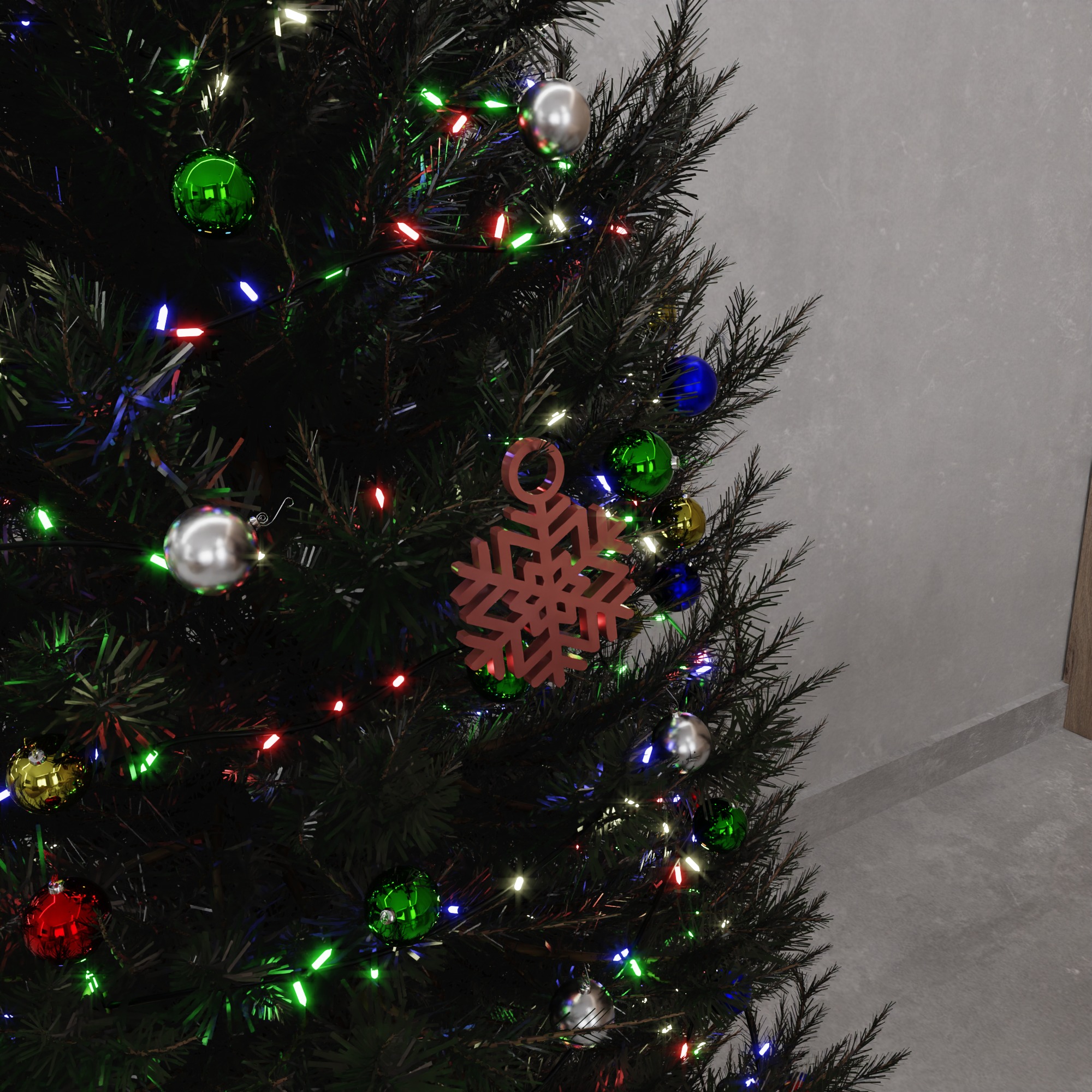 Christmas Snowflake Ornament STL File - 196 3D print model_12