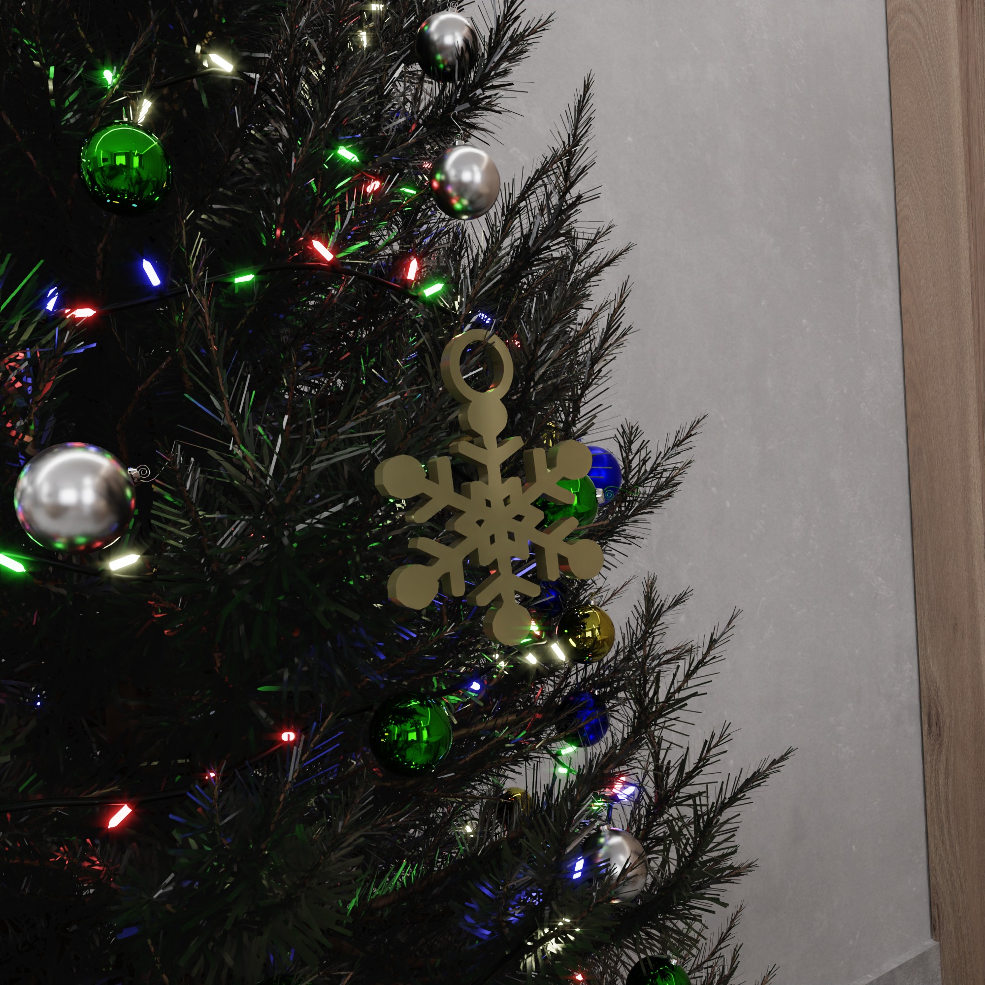 Christmas Snowflake Ornament STL File - 196 3D print model_14