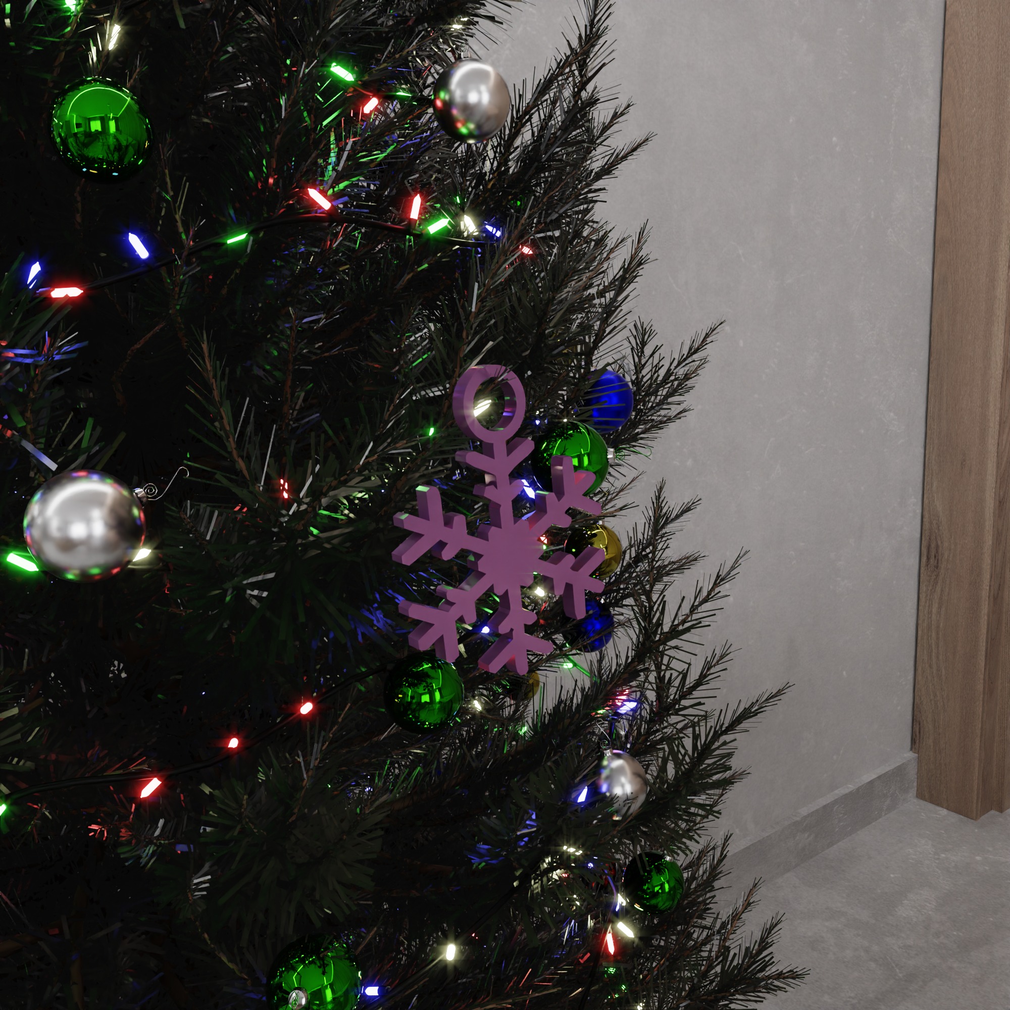 Christmas Snowflake Ornament STL File - 196 3D print model_9