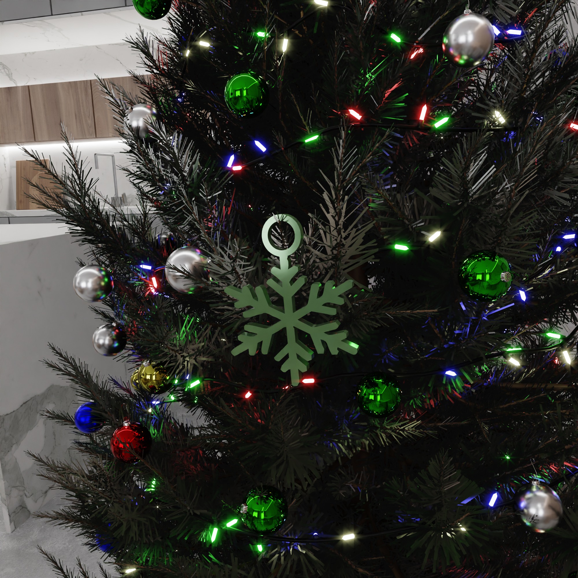 Christmas Snowflake Ornament STL File - 196 3D print model_10