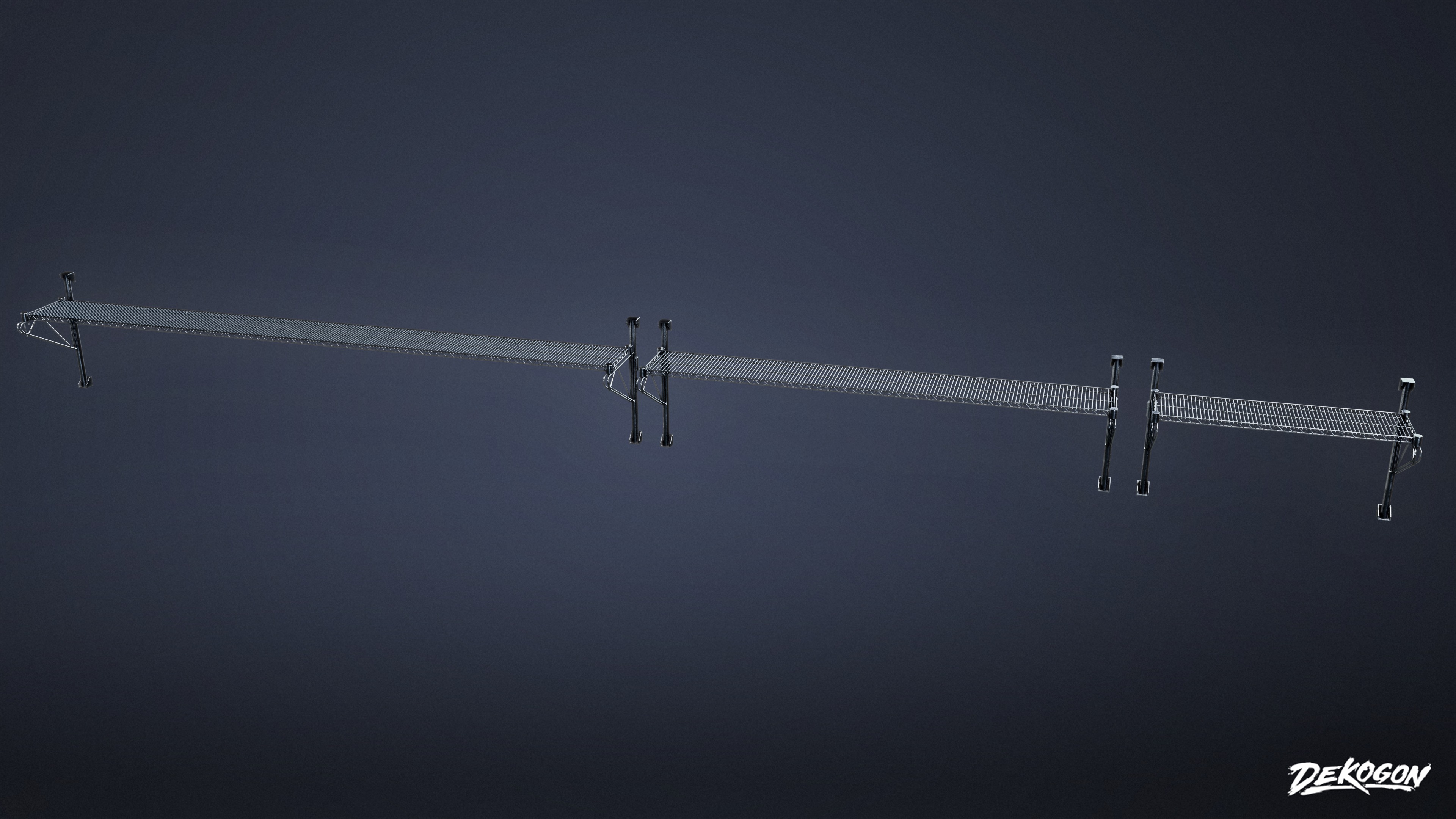 RESTAURANT - Wall Shelves 01 - LOW POLY AND NANITE Low-poly 3D model_1