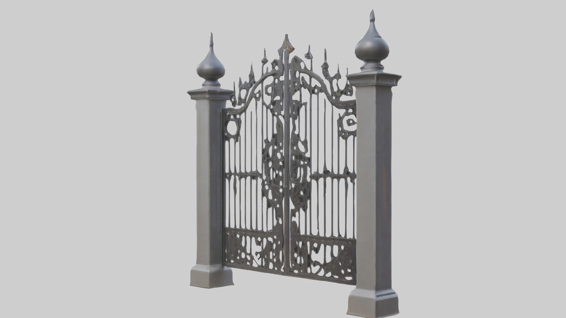 Irongate Model Low-poly 3D model_1