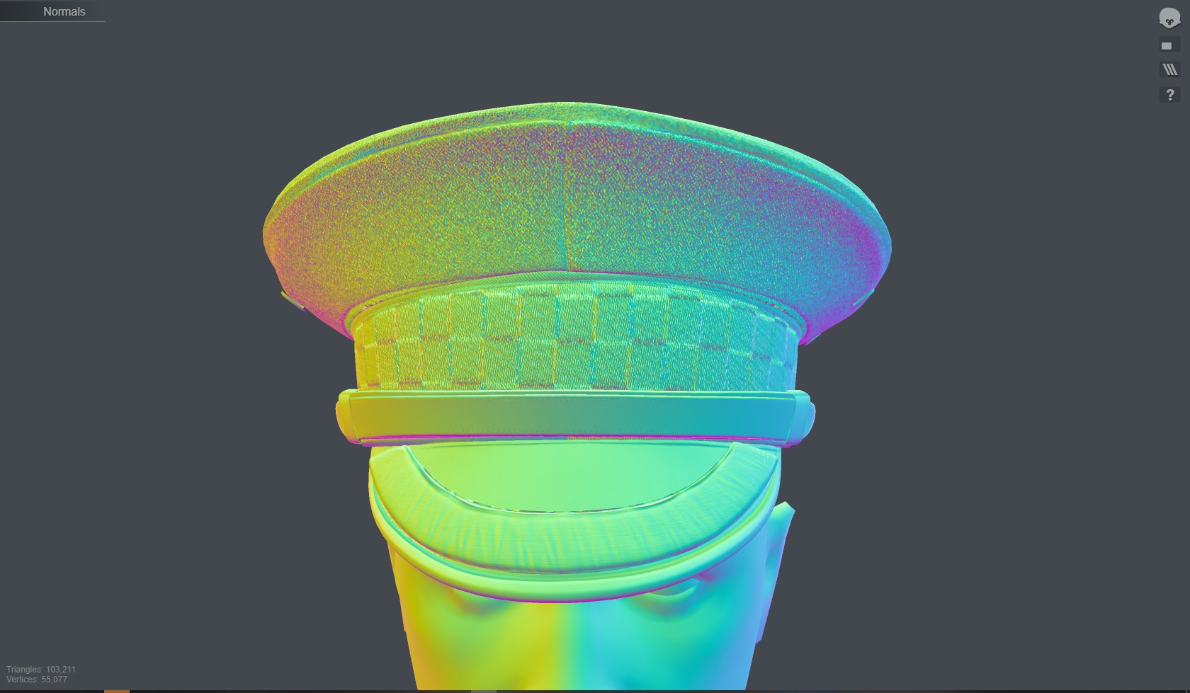 London Police Formal Uniform Outfit with Tunic  Cap  Low-poly 3D model_25