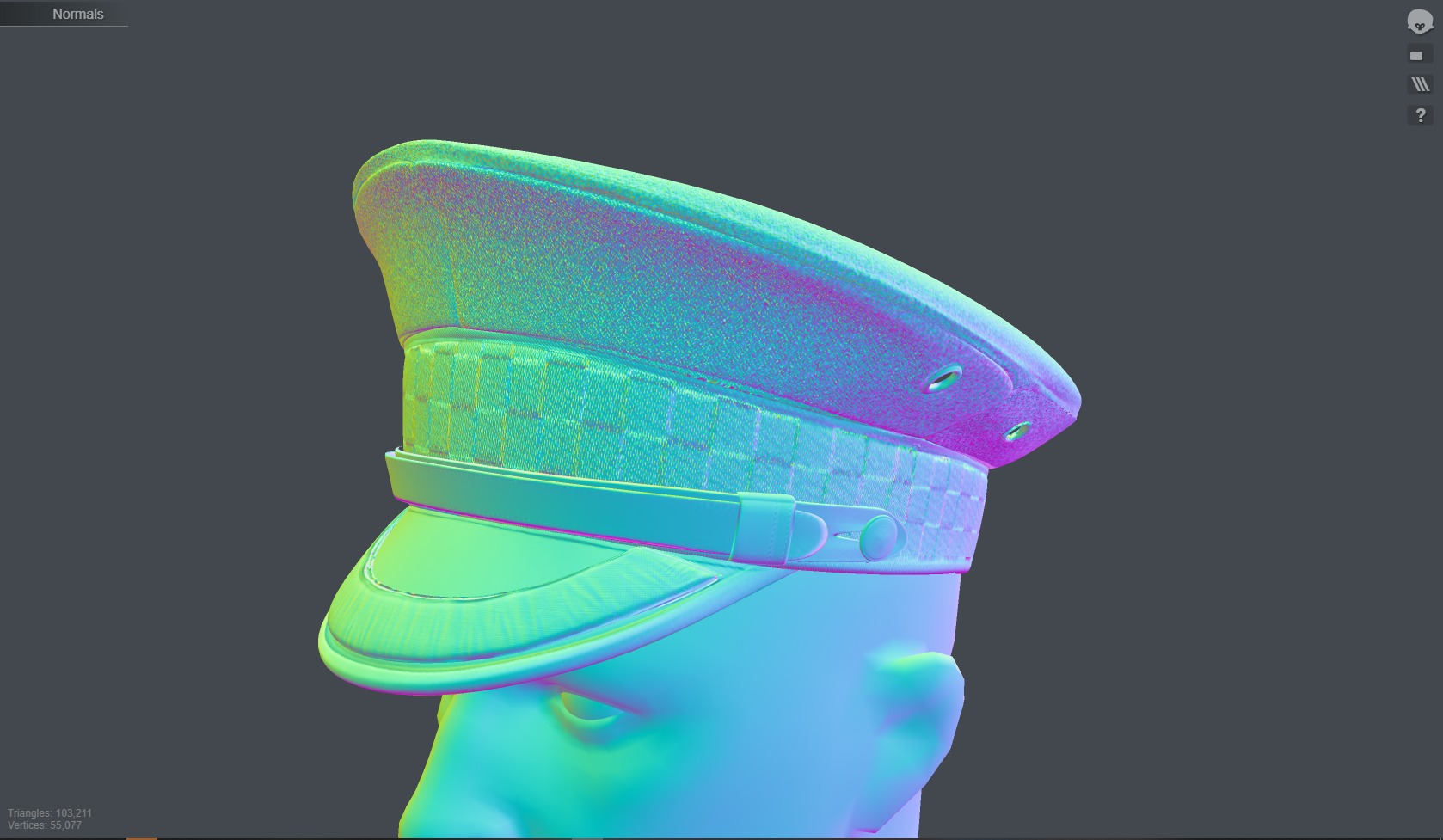 London Police Formal Uniform Outfit with Tunic  Cap  Low-poly 3D model_14