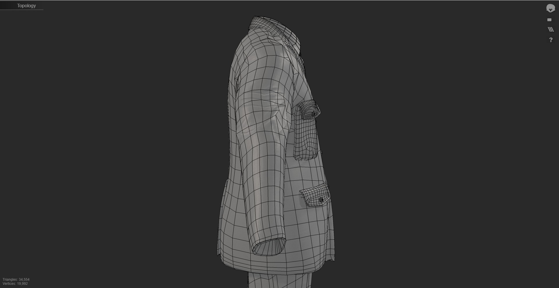 London Police Formal Uniform Outfit with Tunic  Cap  Low-poly 3D model_30