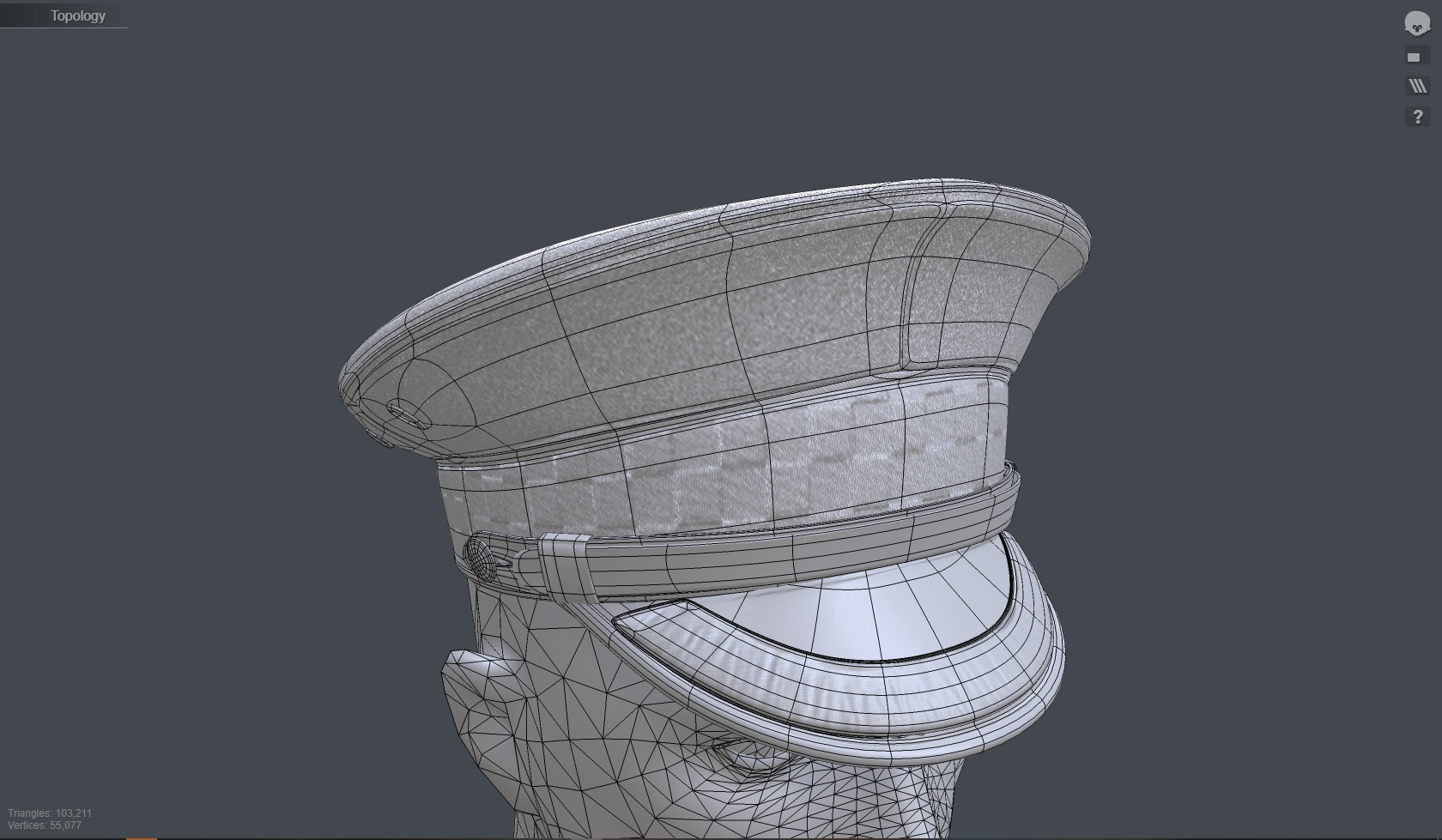 London Police Formal Uniform Outfit with Tunic  Cap  Low-poly 3D model_24